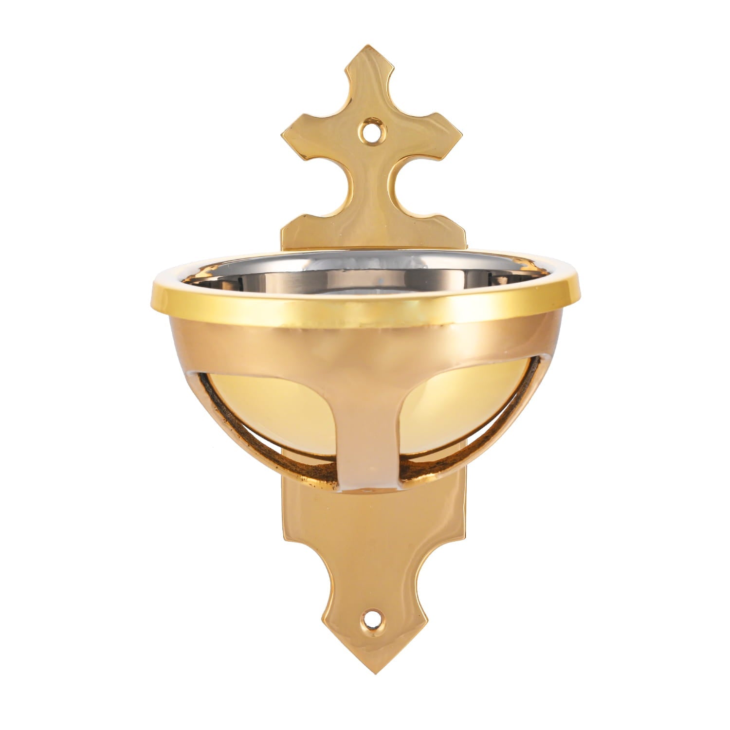 Bénitier en laiton avec croix