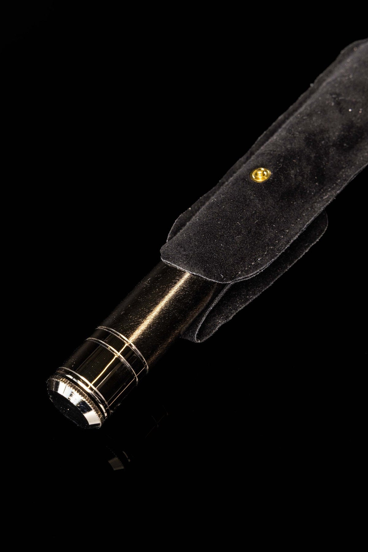 Goupillon liturgique en métal avec étui, 17 cm