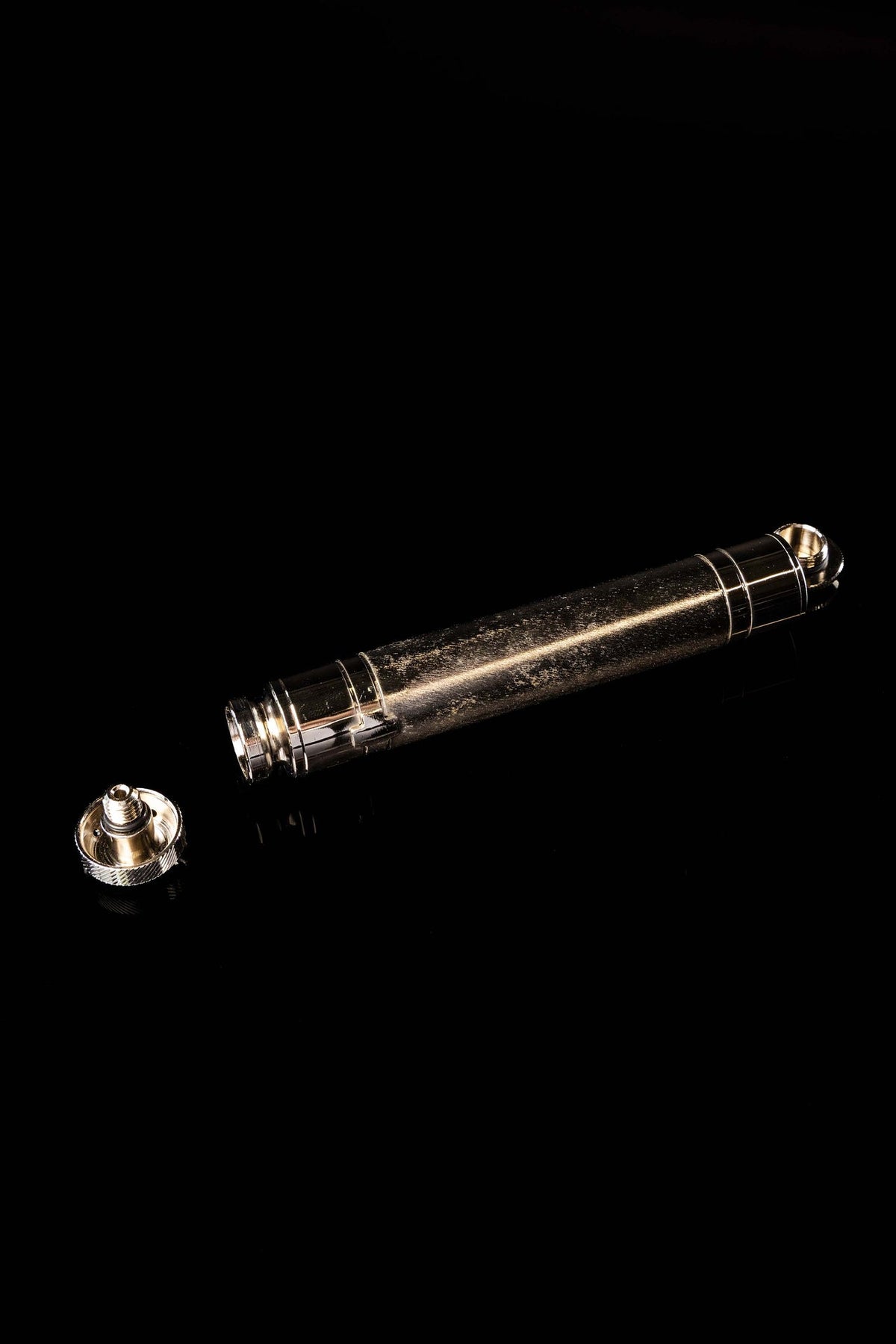 Goupillon liturgique en métal avec étui, 17 cm