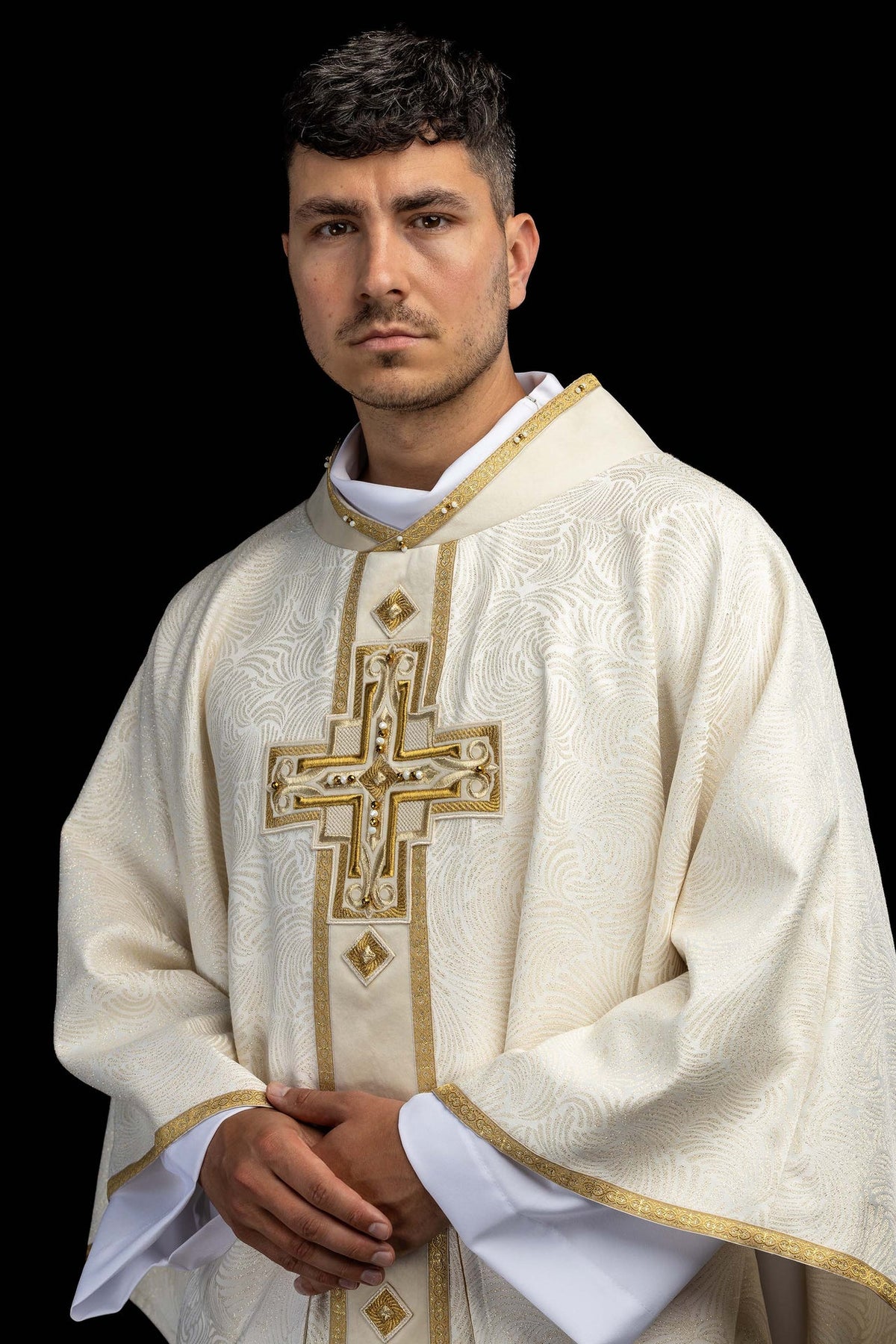 Chasuble avec pierres naturelles, Handmade 7012