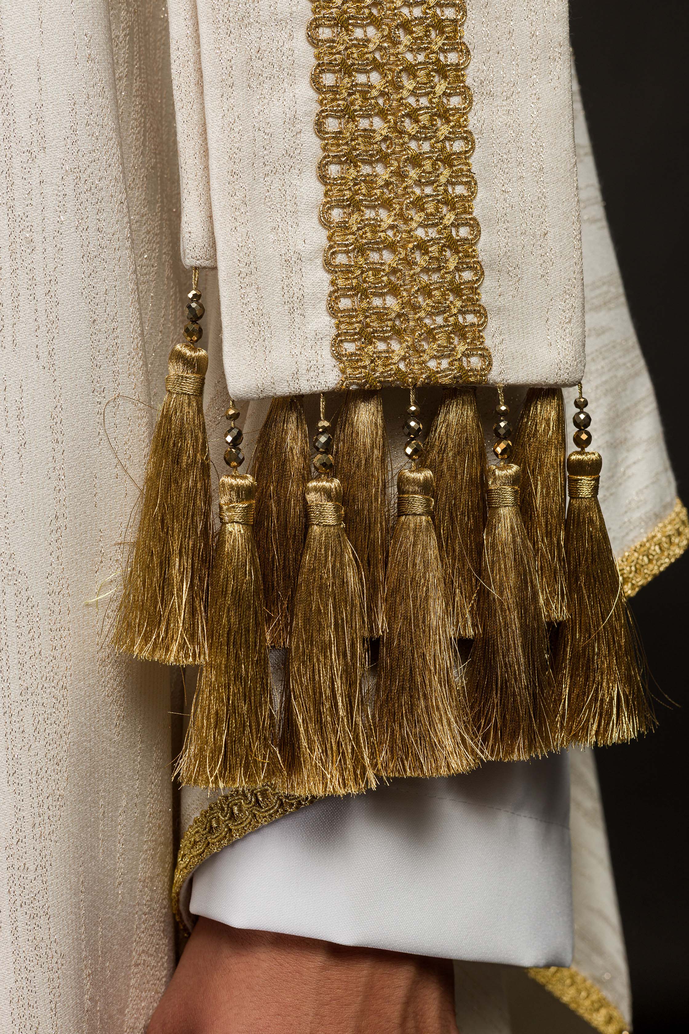 Chasuble faite à la main avec pierres naturelles Handmade 7015 Écru