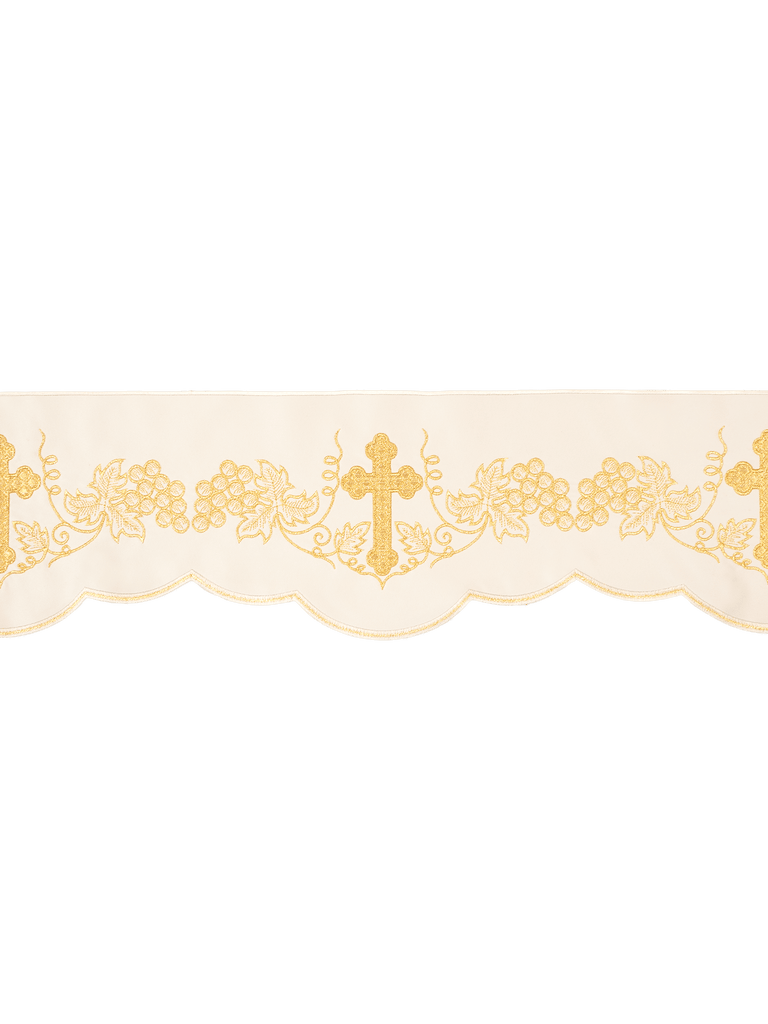 Metraż z haftem czołowym Krzyż i Winogrona ecru
