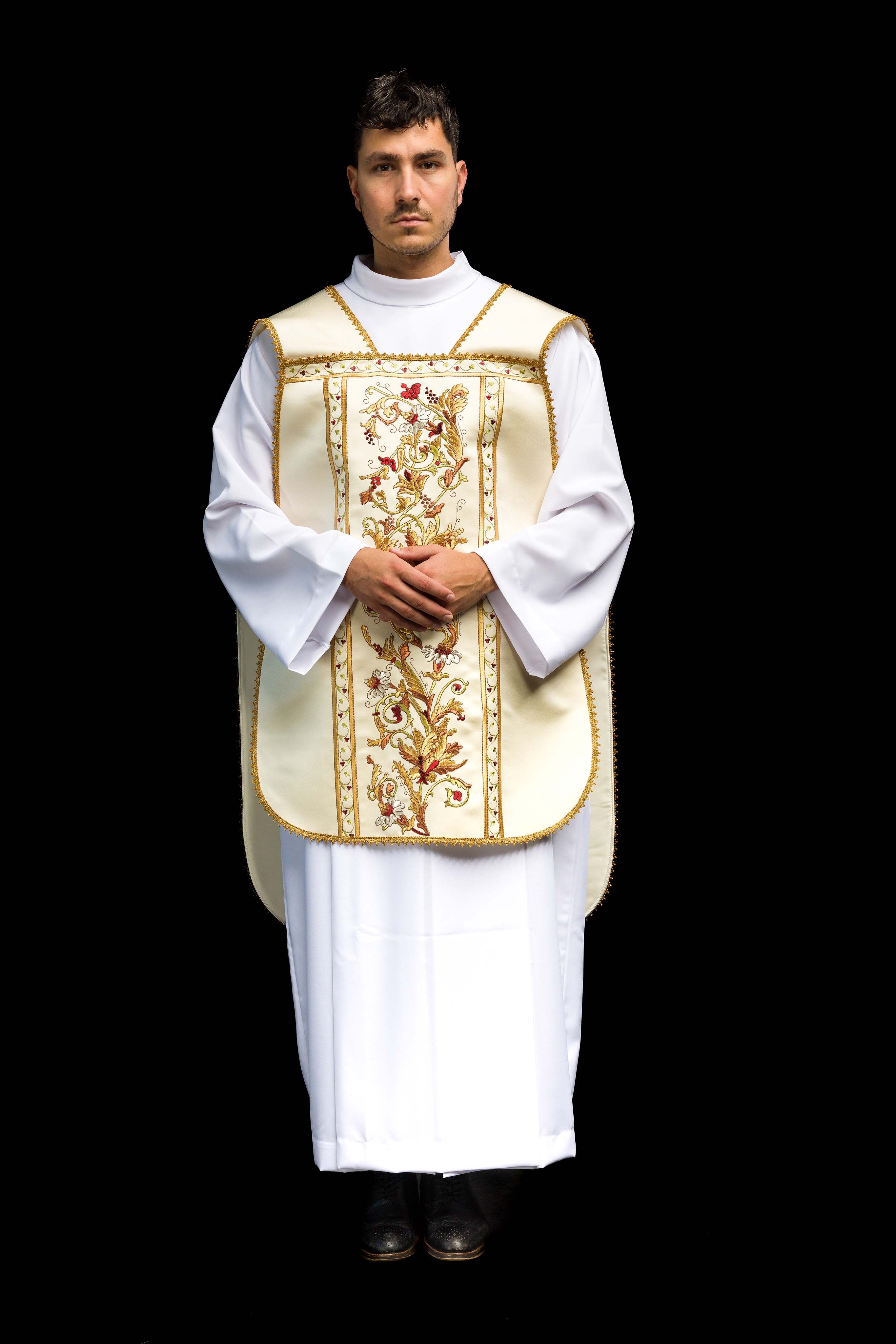 Chasuble romaine brodée du Cœur de Jésus-Christ