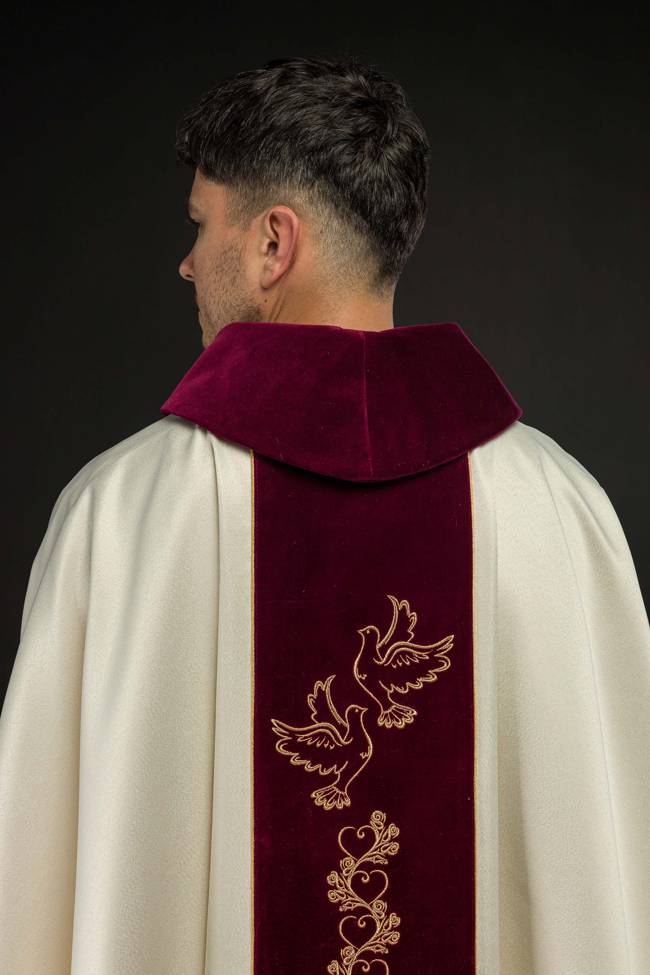 Chasuble de mariage en écru "Je te jure amour fidélité"
