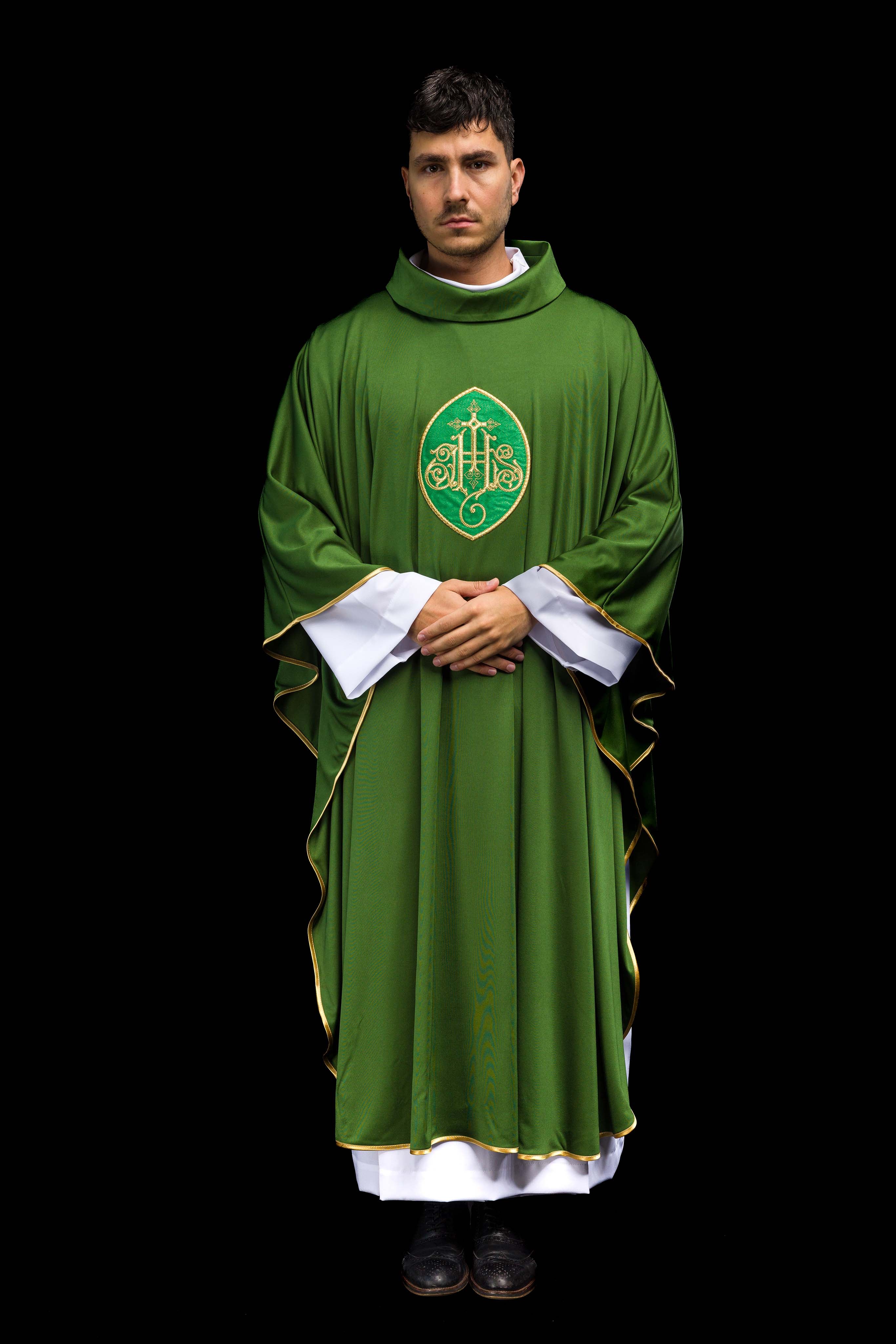 Ecru chasuble JHS en tissu léger SACROLITE
