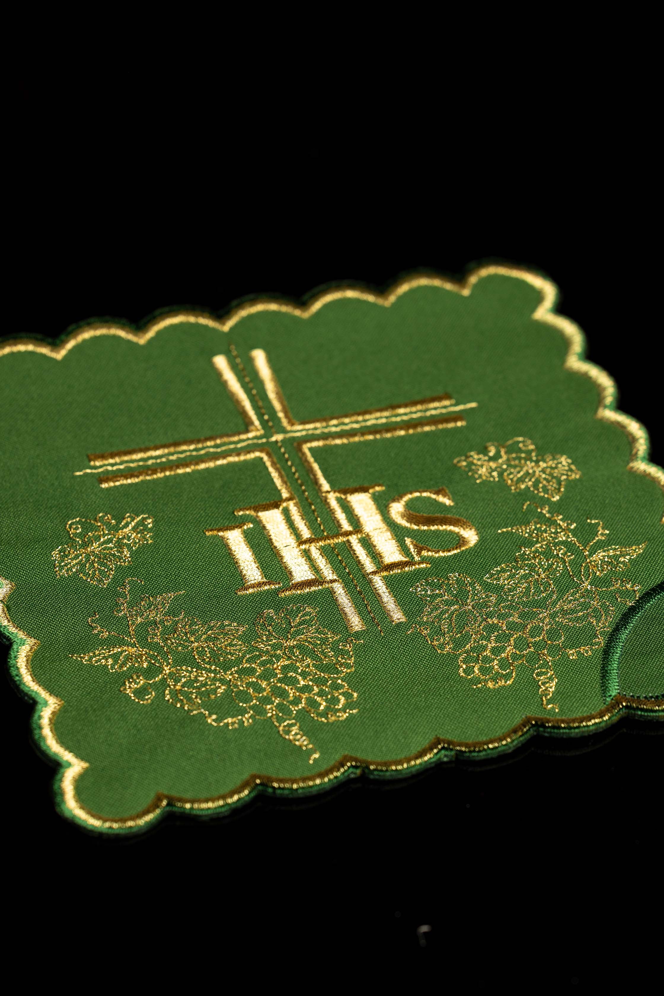 Ensemble de pales de calice avec symbole IHS en quatre couleurs liturgiques