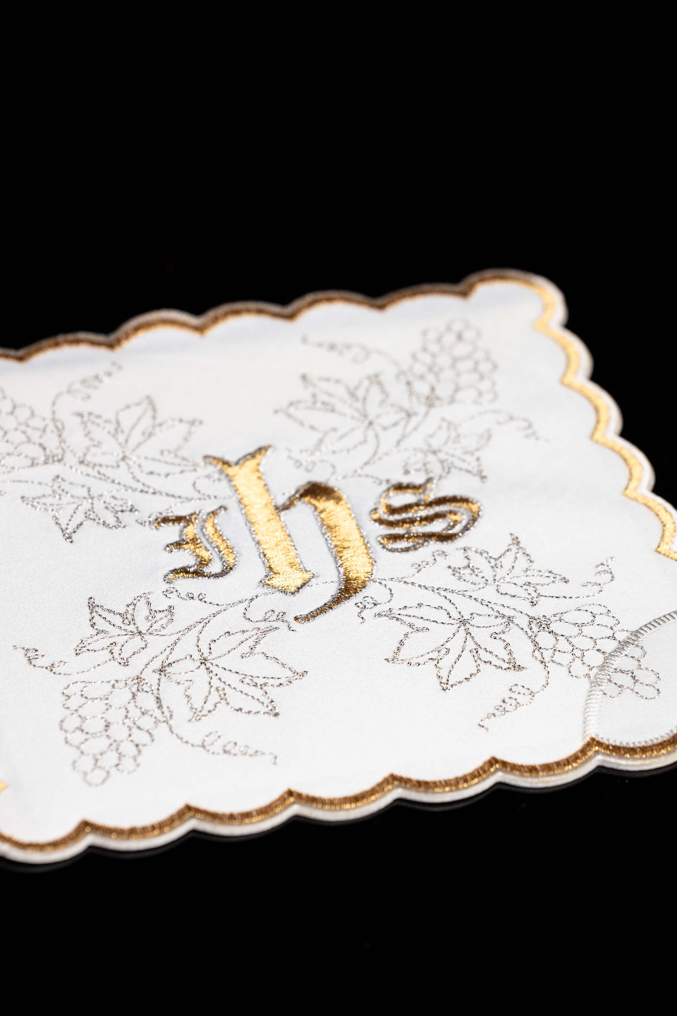 Ensemble de pales de calice avec symbole IHS en quatre couleurs liturgiques