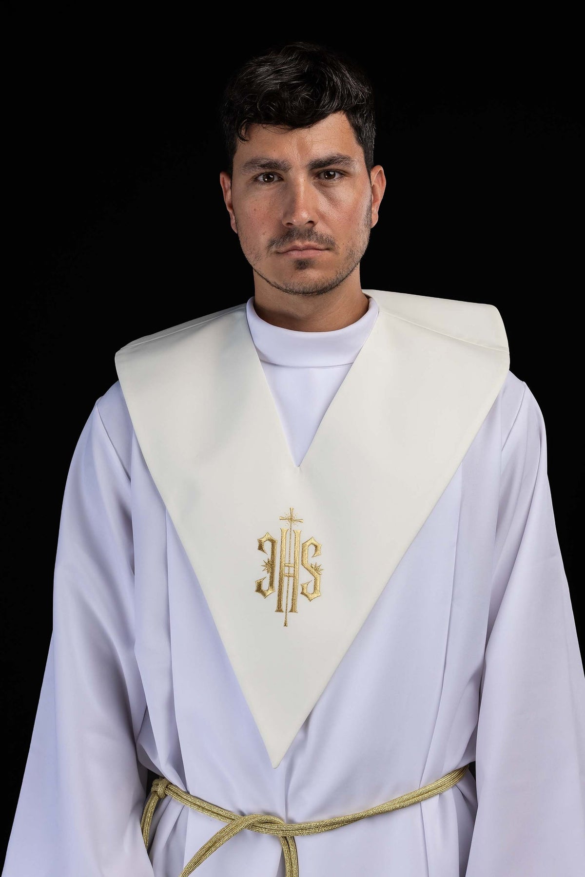 Pallium de lecteur écru avec broderie IHS