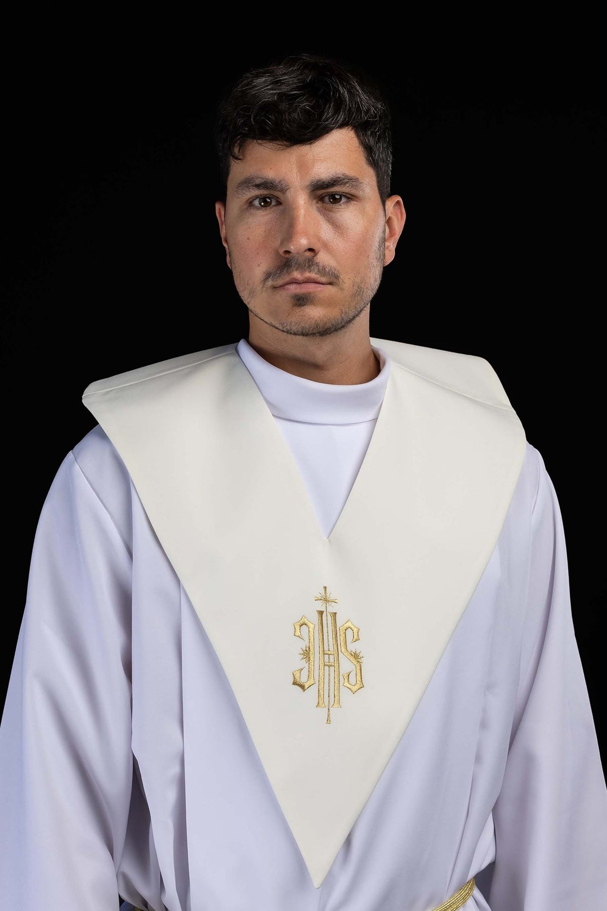 Pallium de lecteur écru avec broderie IHS