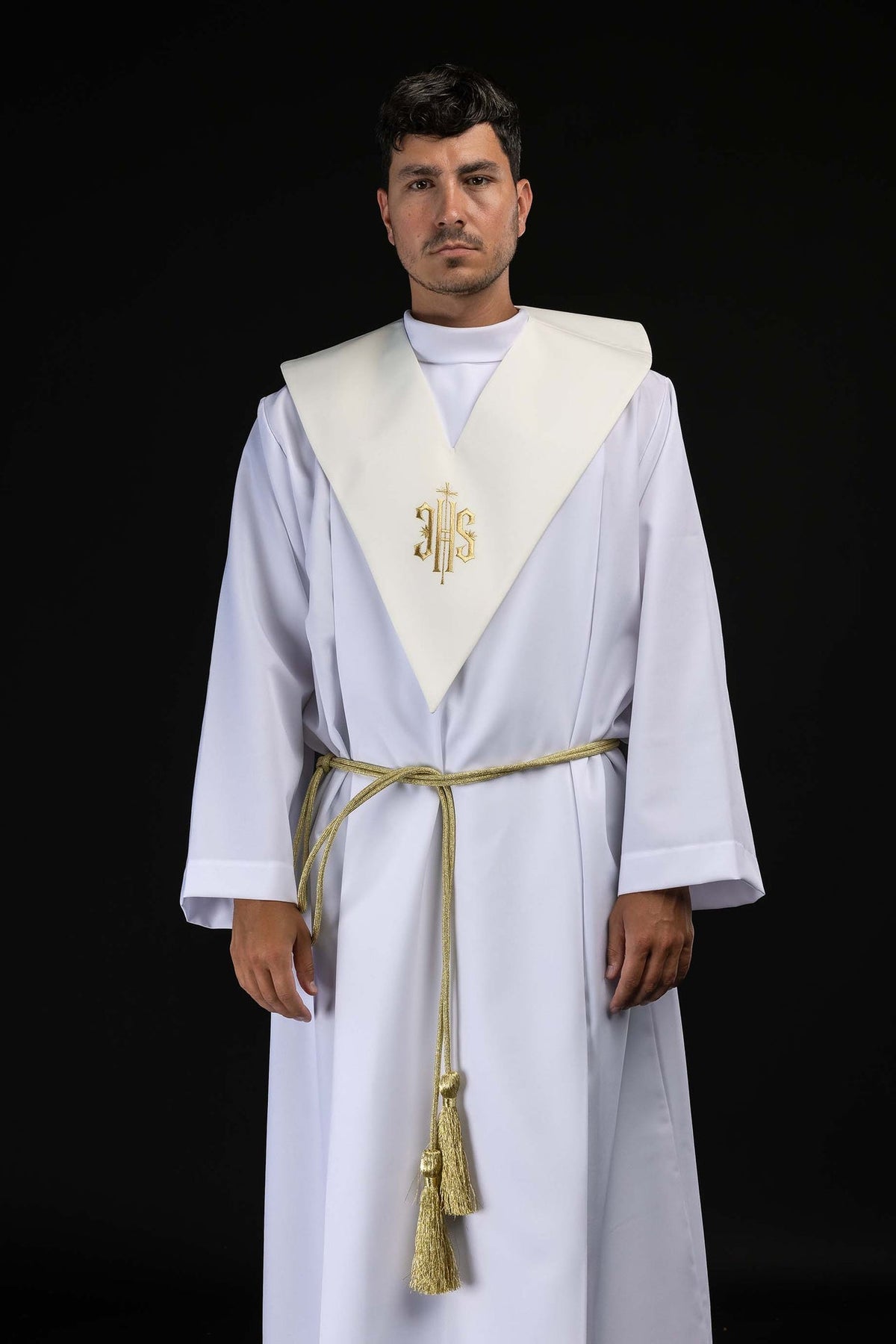 Pallium de lecteur écru avec broderie IHS