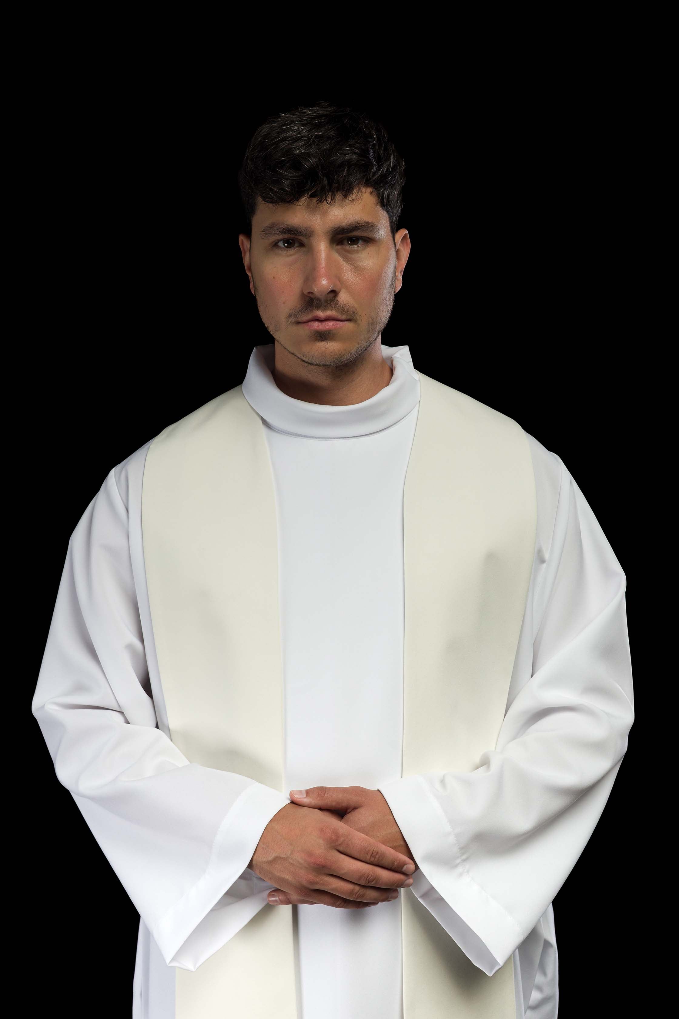 Étole de prêtre avec broderie de la Croix et de l'Agneau