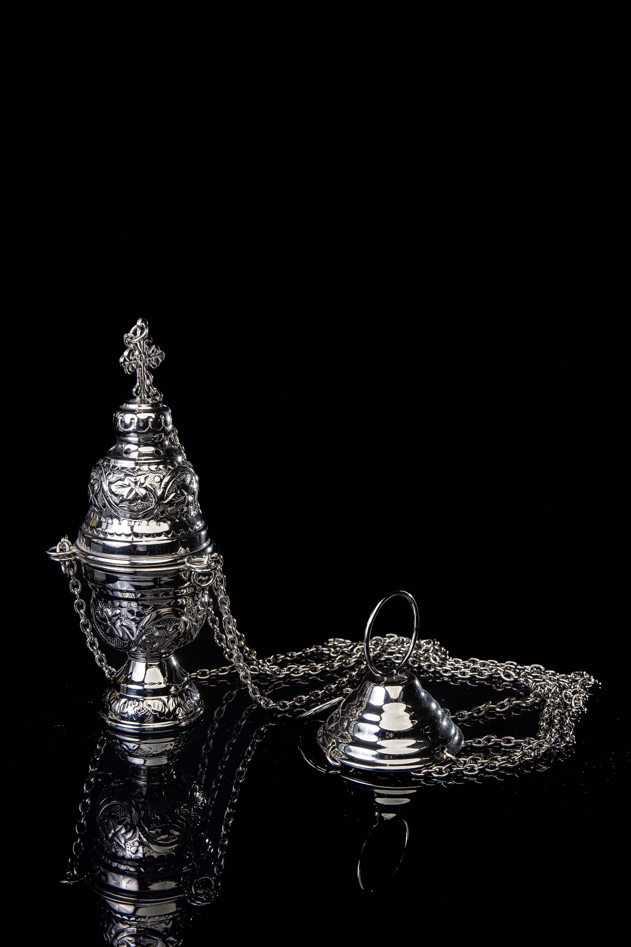 Encensoir - laiton - nickel - 19 cm