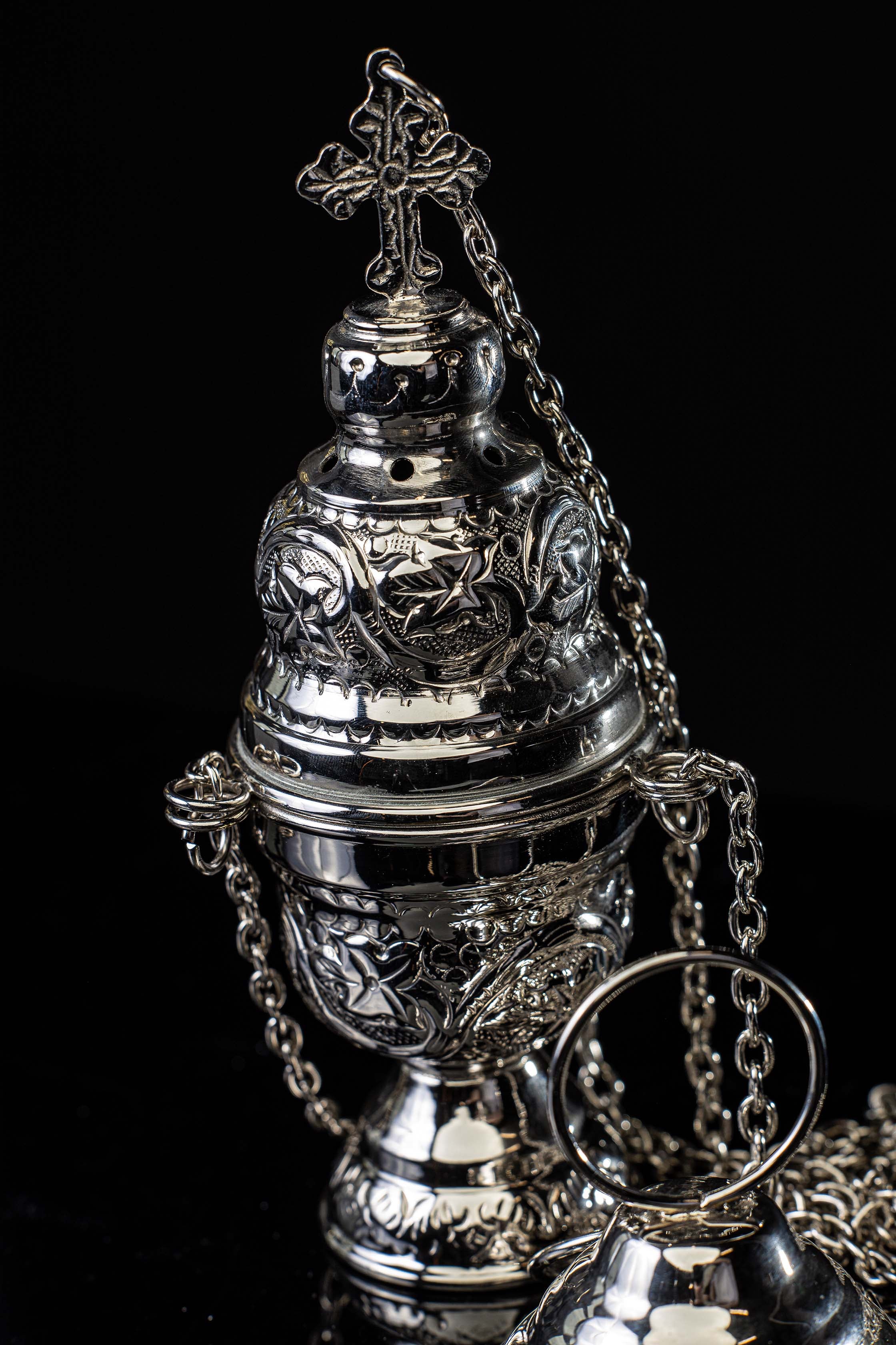 Encensoir - laiton - nickel - 19 cm