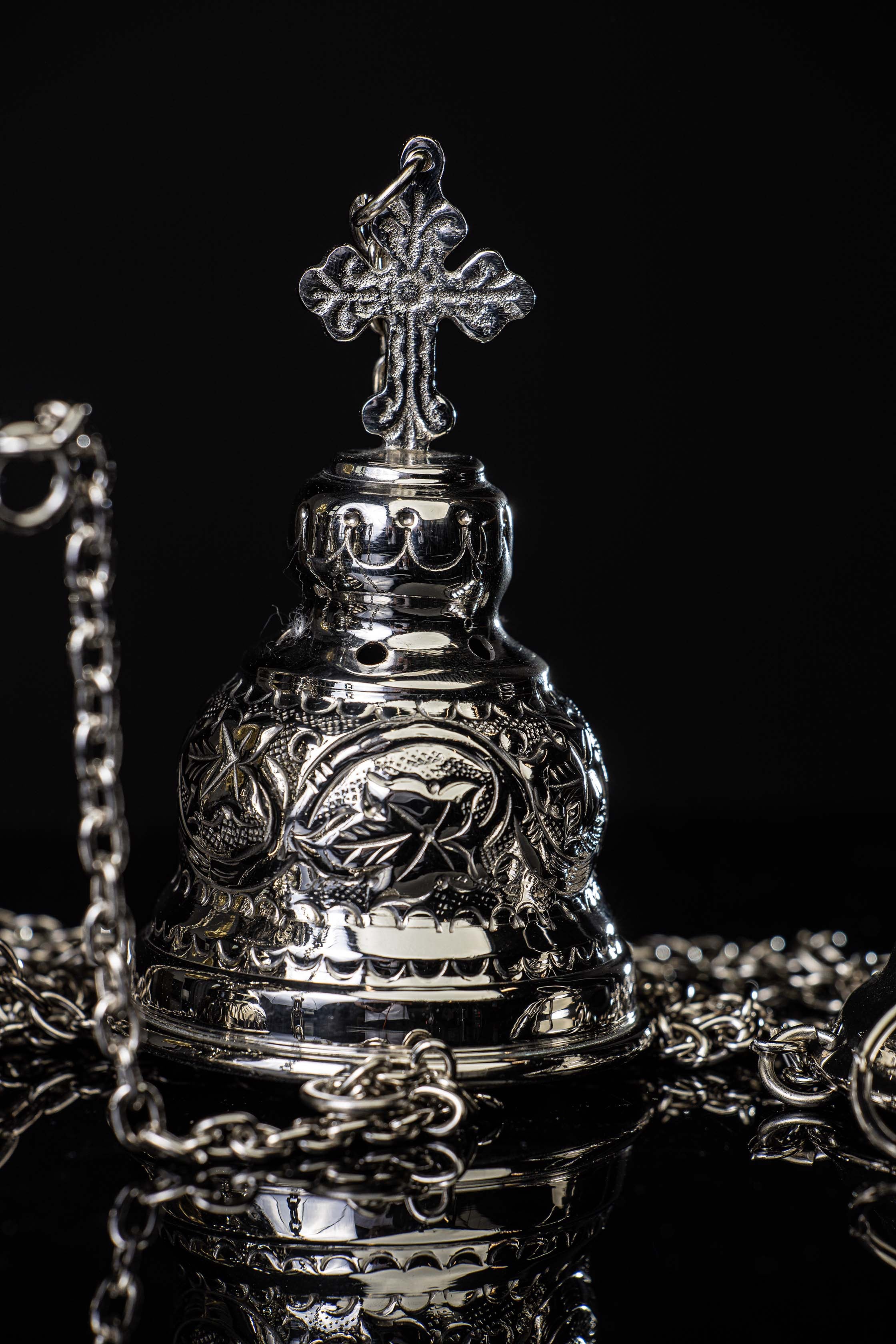 Encensoir - laiton - nickel - 19 cm