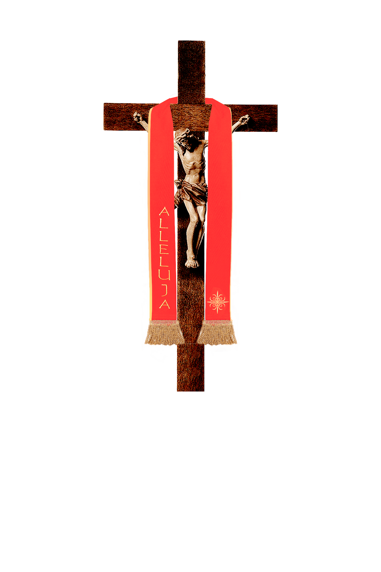 Alléluia de l'étole rouge pour la croix KST/073/02/PA - CHASUBLES.FR