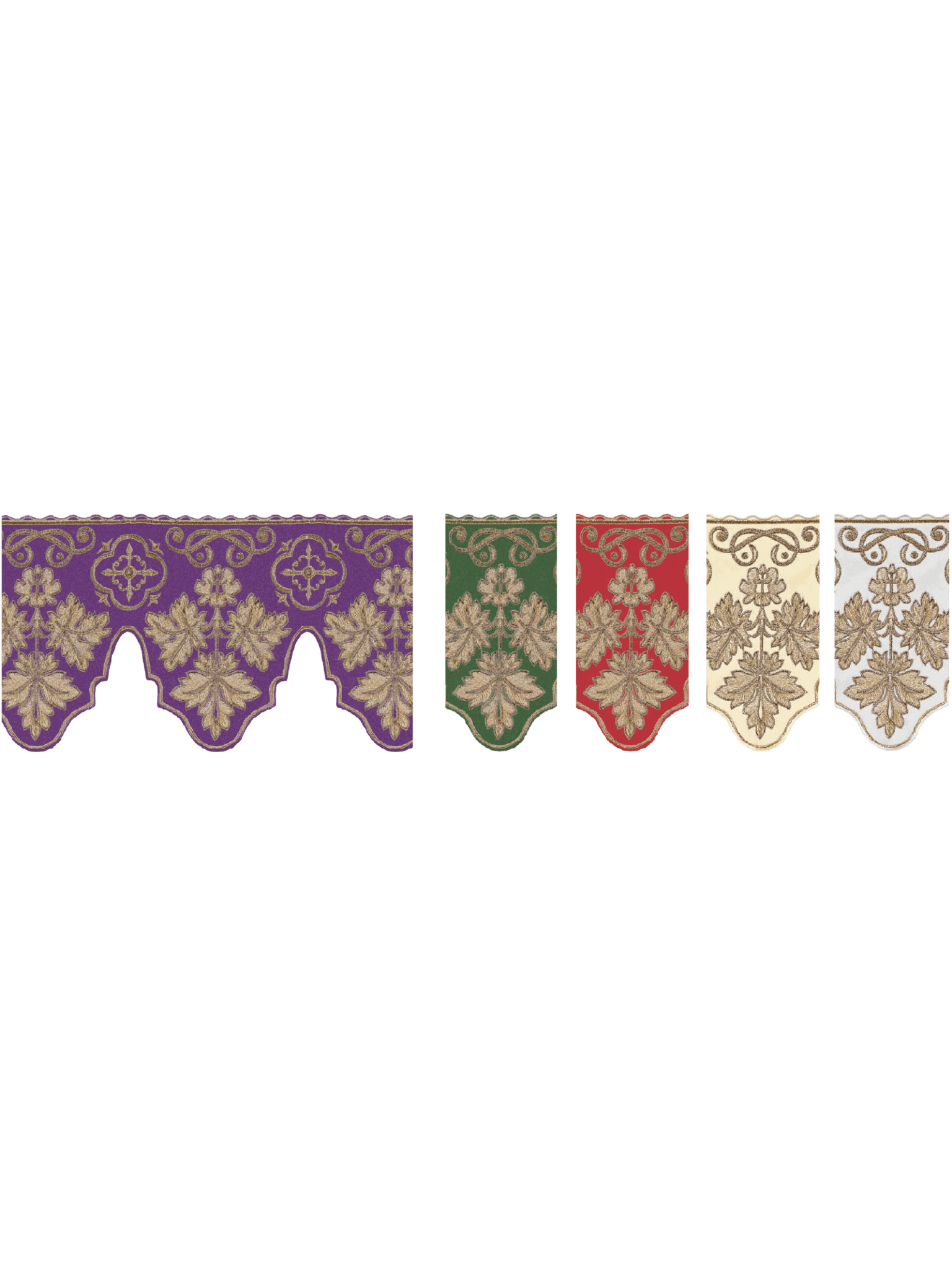 Antependium avec broderie frontale Croix - Roug KOM/039/02 19cm 3,5m - CHASUBLES.FR