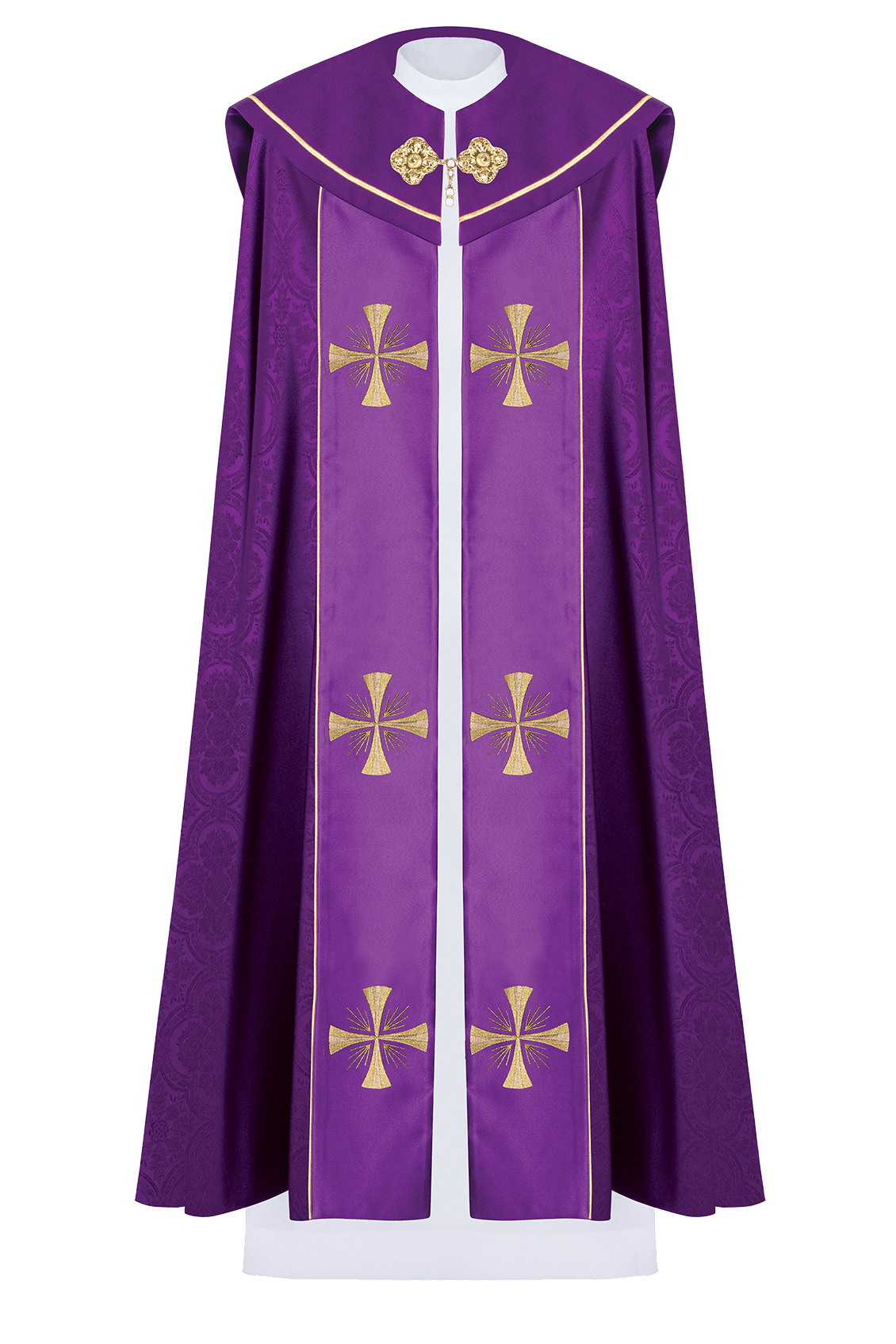 Chapelle liturgique violette avec IHS doré KDT/3047/03/20 145CM - CHASUBLES.FR