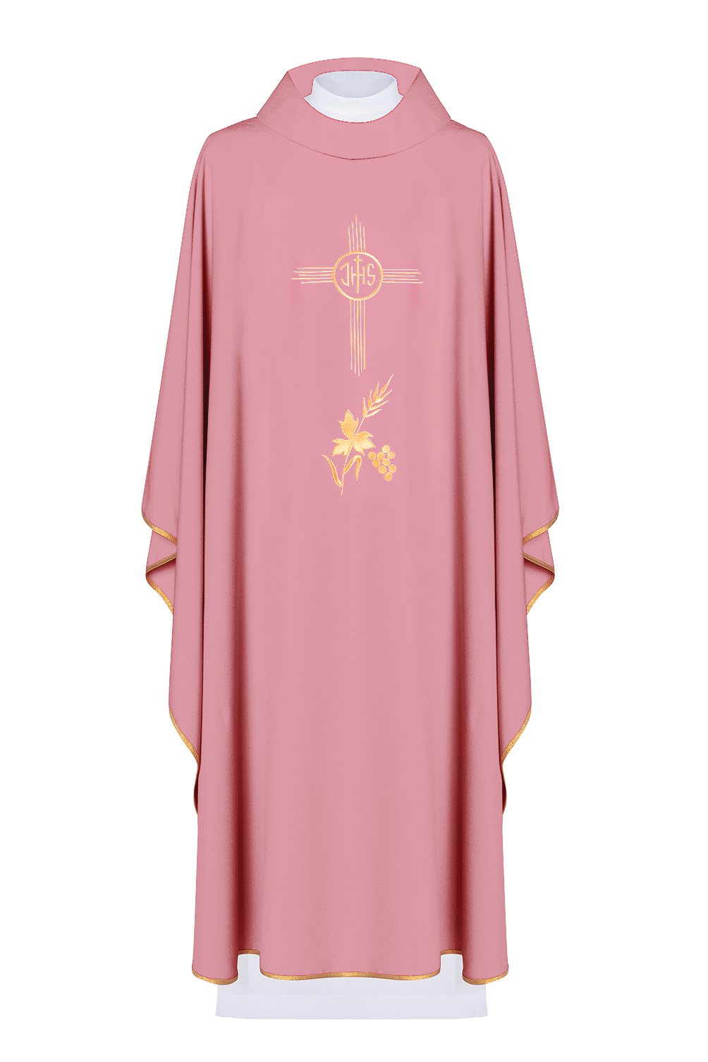 Chasuble brodée or rose KOR/003/08/12 RÓŻ - CHASUBLES.FR