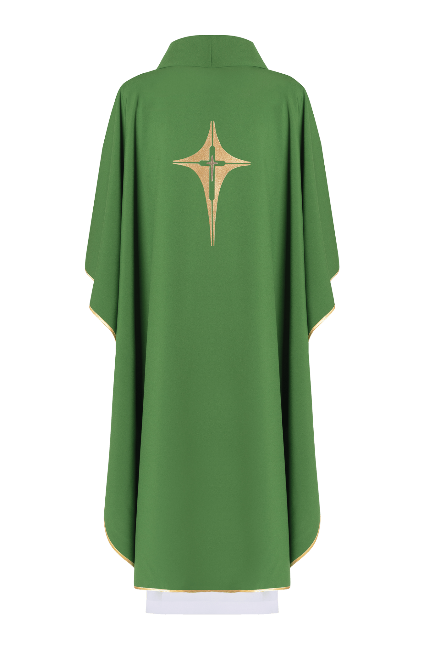Chasuble brodée verte avec croix KOR/002/01/12 ZIELONY - CHASUBLES.FR