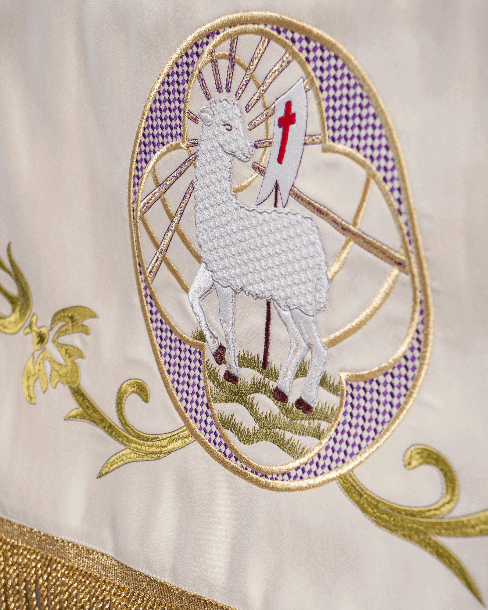 Dais de procession avec motif floral KBA/006 130*160 - CHASUBLES.FR