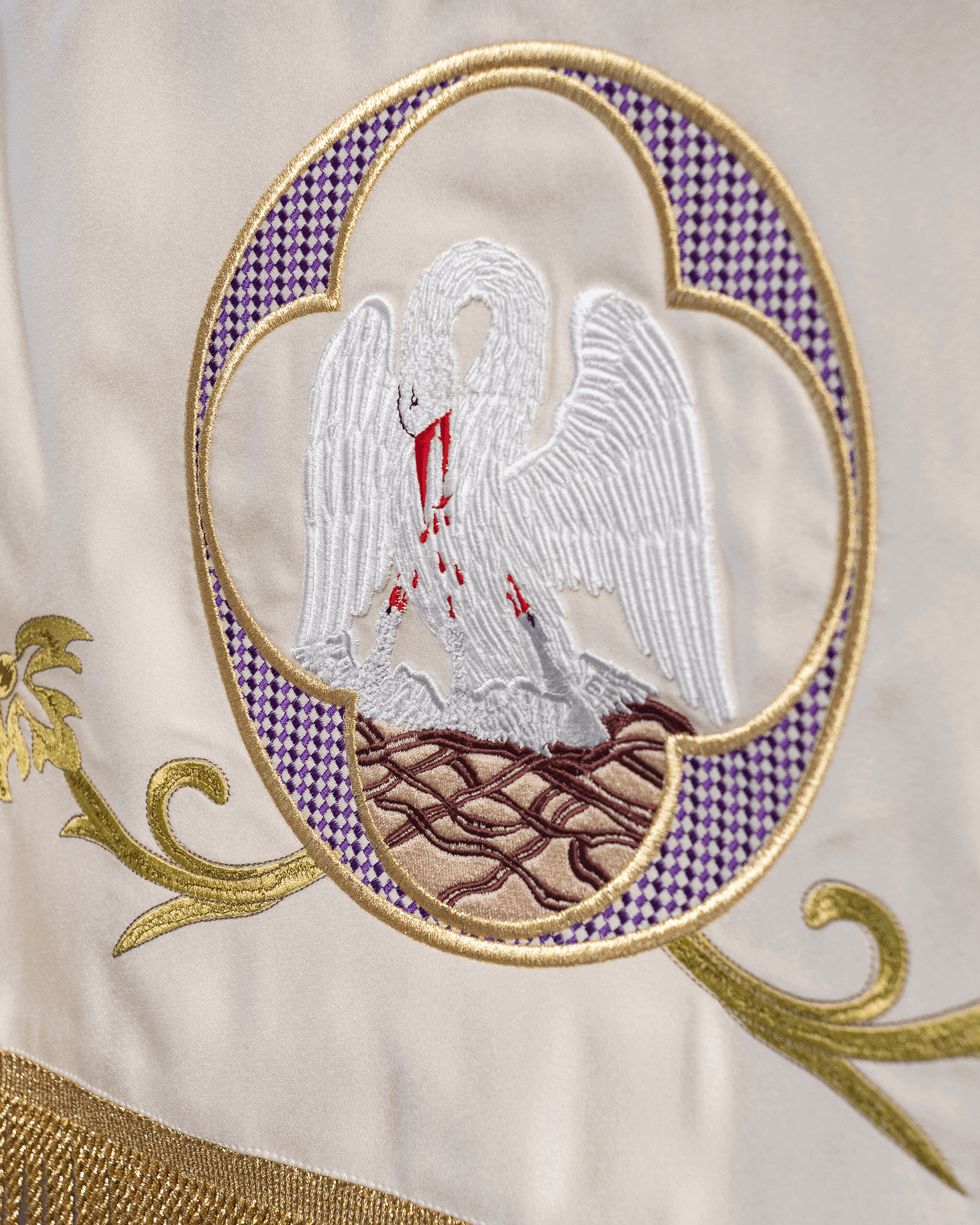 Dais de procession avec motif floral KBA/006 130*160 - CHASUBLES.FR