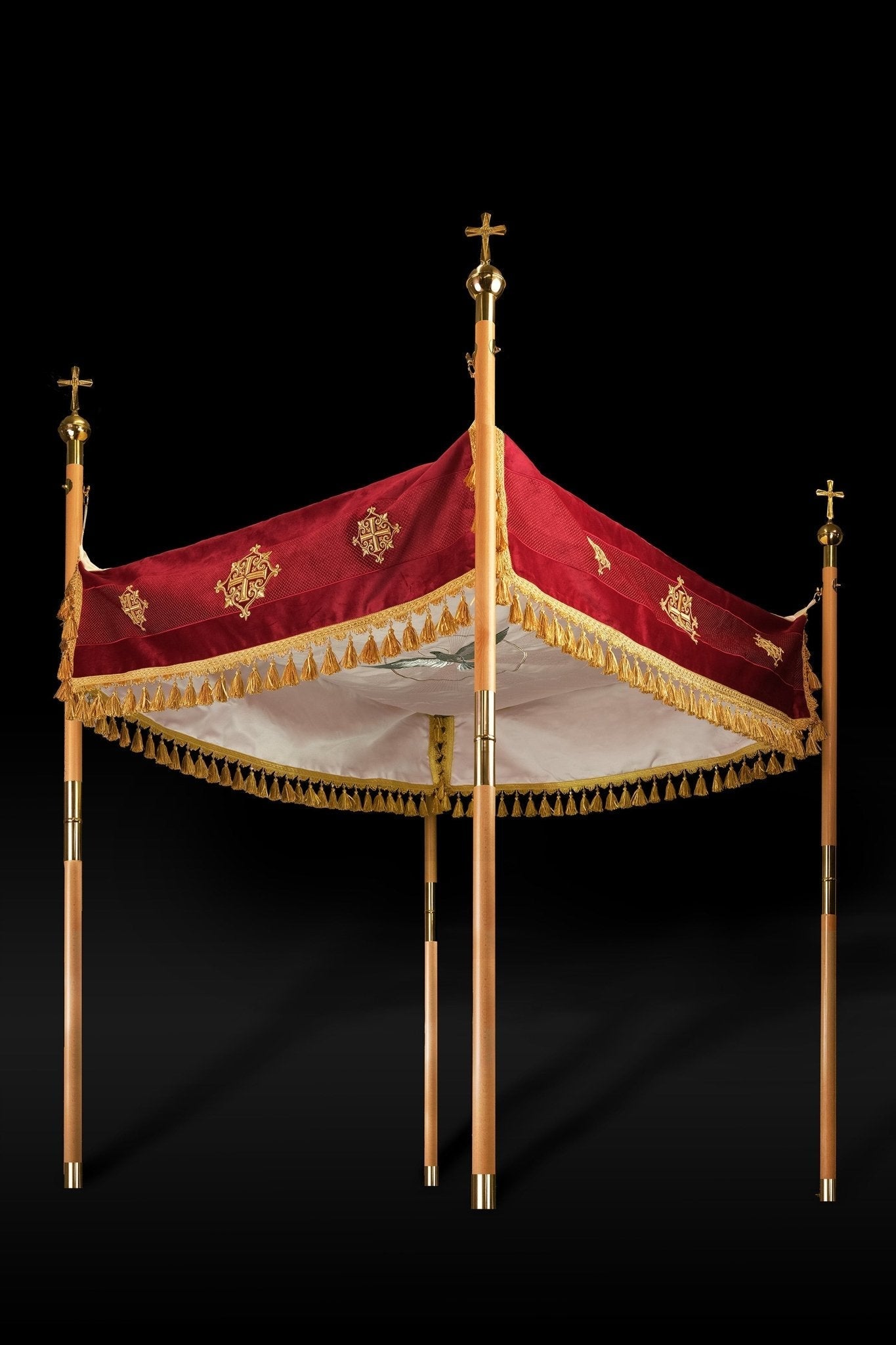 Dais de procession brodé sur velours bordeaux LE/0030/05/20/PA 130*160 - CHASUBLES.FR