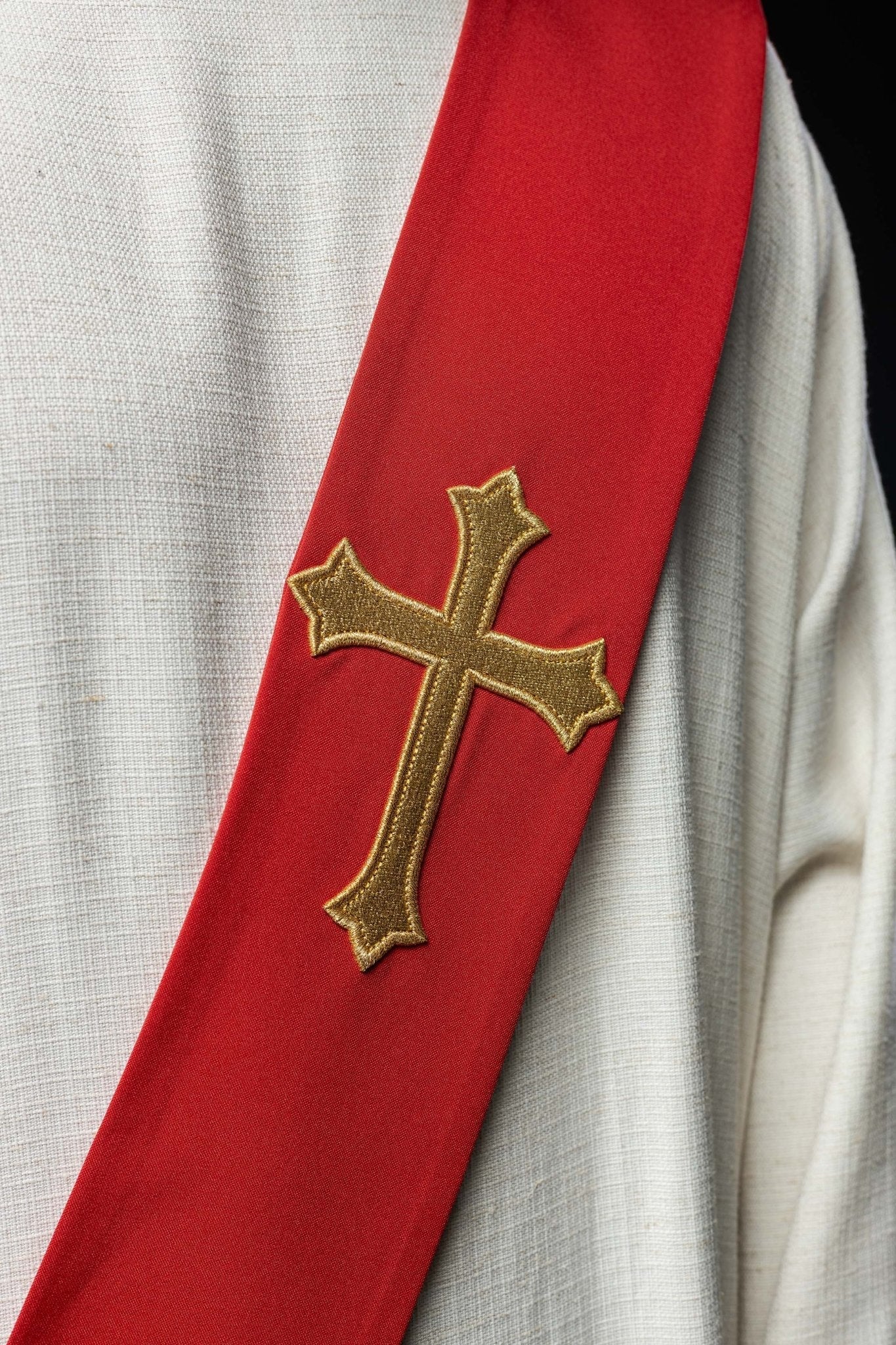 Diaconat étole Croi KSD/133/02/01 CZERWONY - CHASUBLES.FR