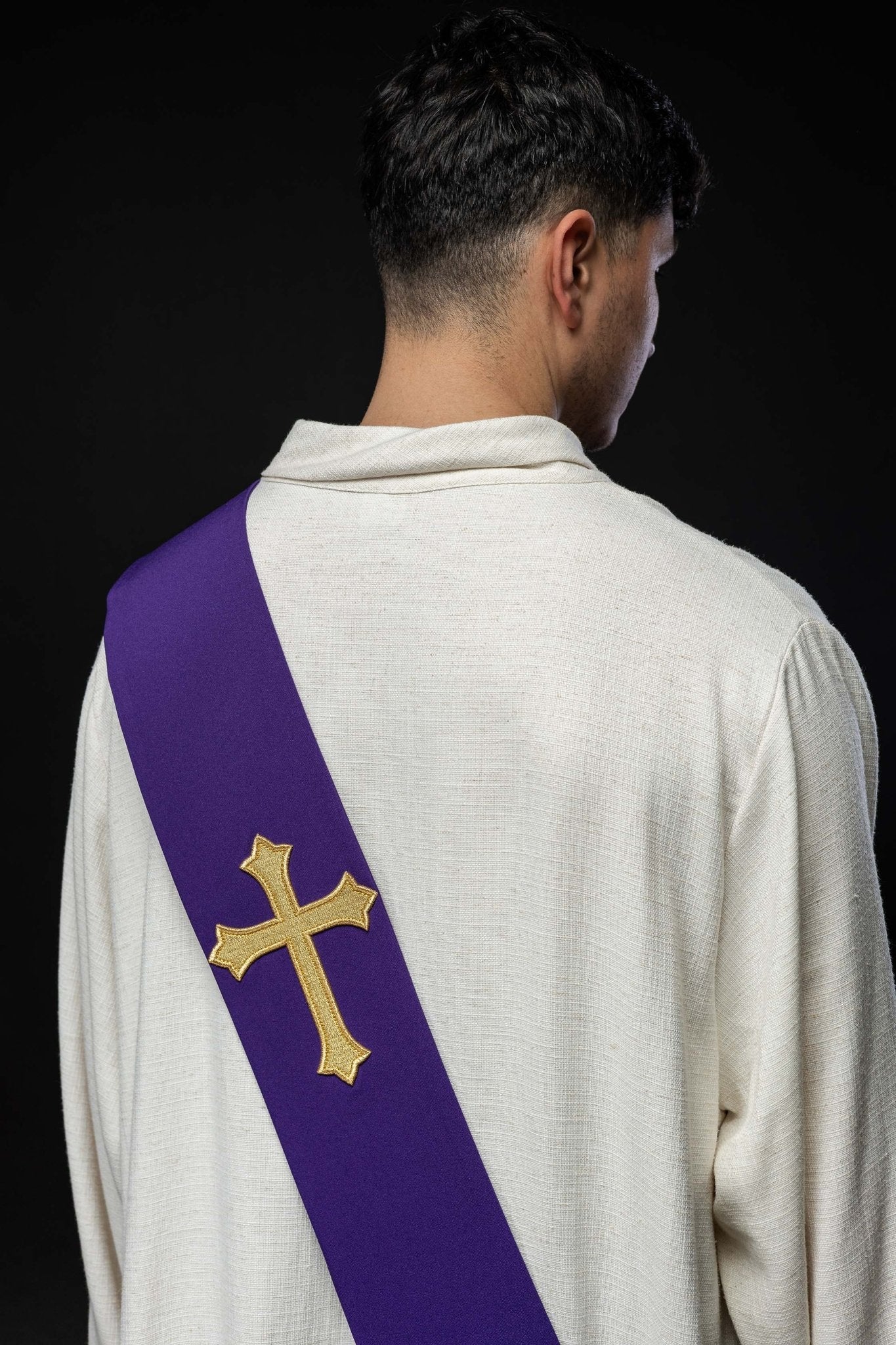 Diaconat étole Croix KSD/133/03/01 FIOLET - CHASUBLES.FR