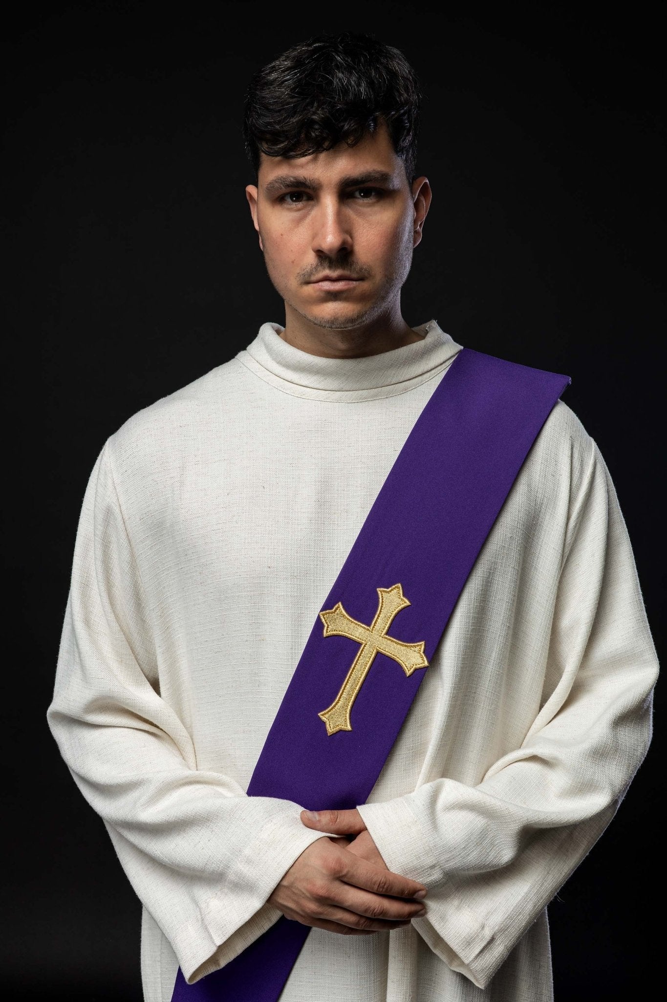 Diaconat étole Croix KSD/133/03/01 FIOLET - CHASUBLES.FR