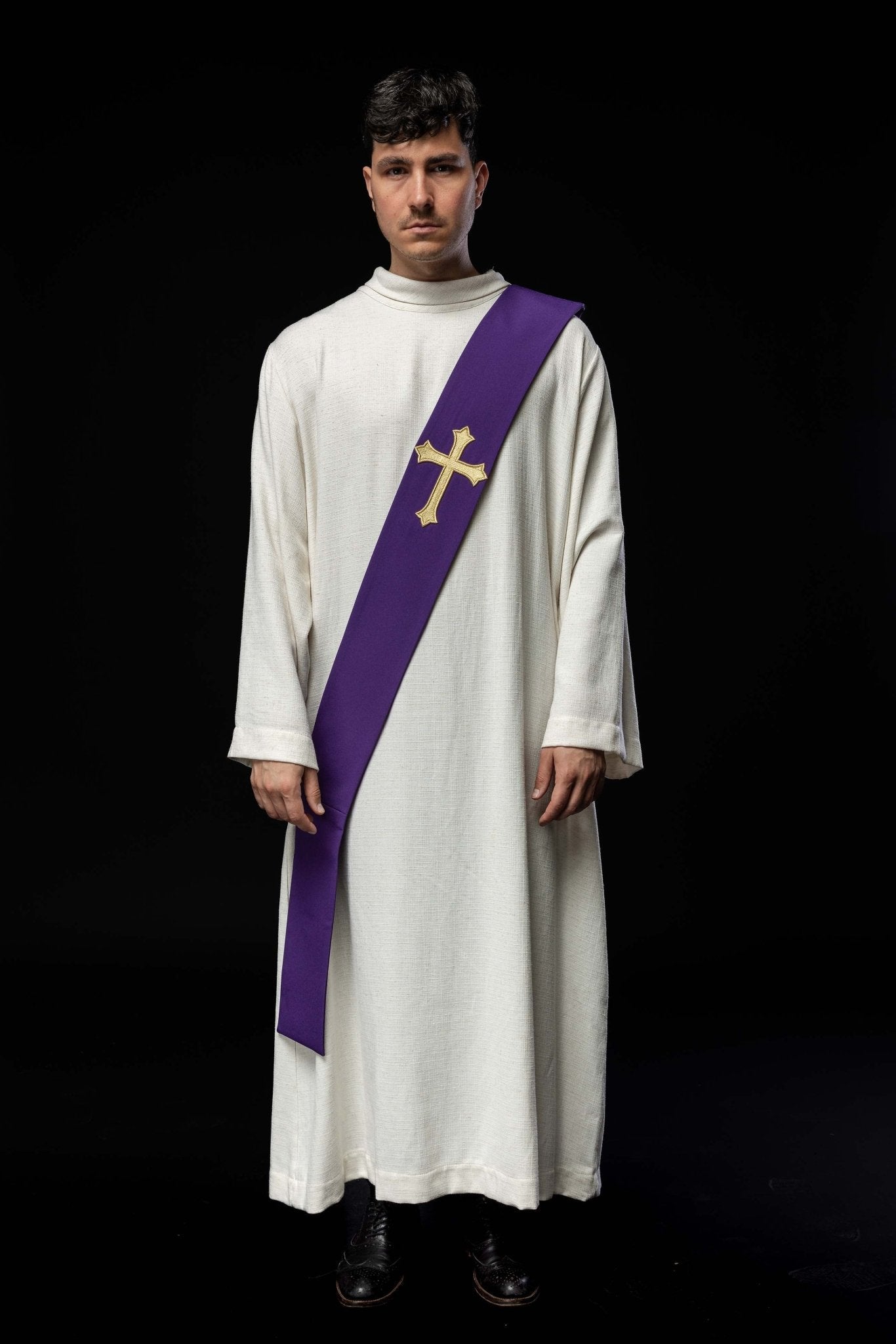 Diaconat étole Croix KSD/133/03/01 FIOLET - CHASUBLES.FR