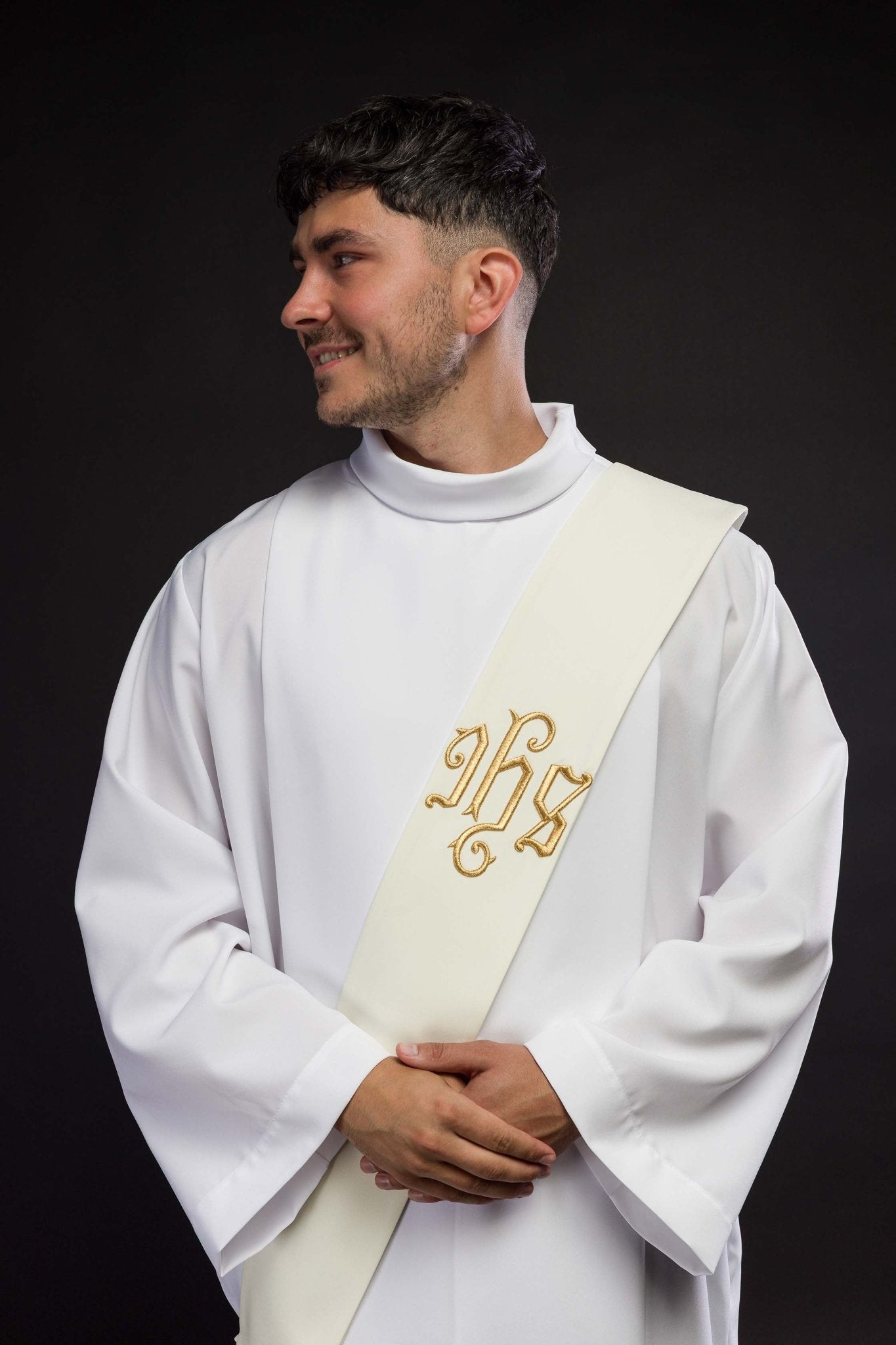 Diaconat étole IHS KSD/132/05/01 ECRU - CHASUBLES.FR