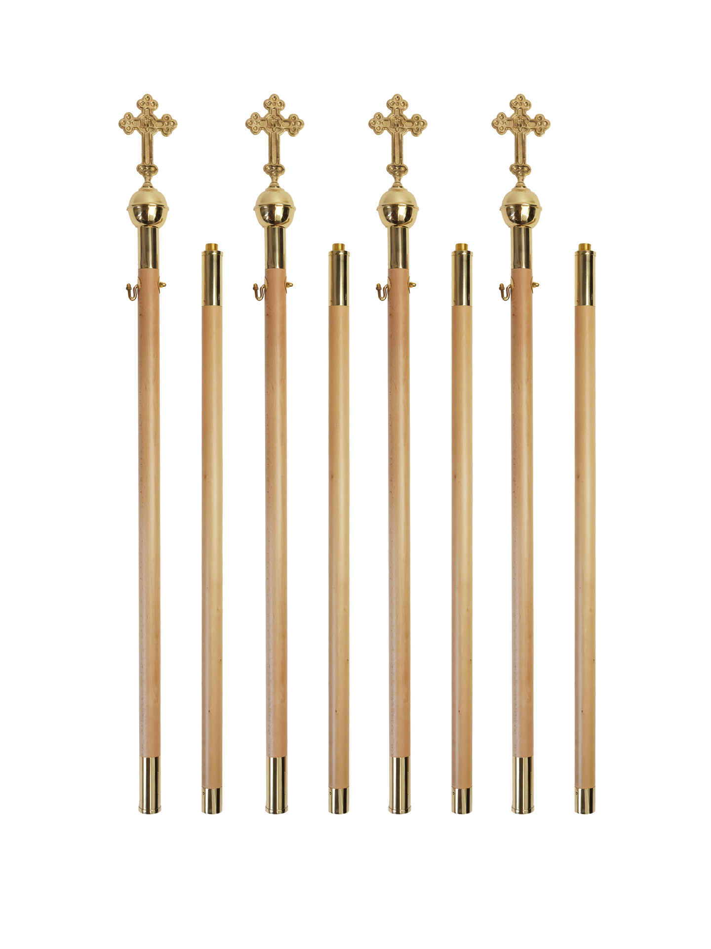 Hampe pour dais de procession en bois clair