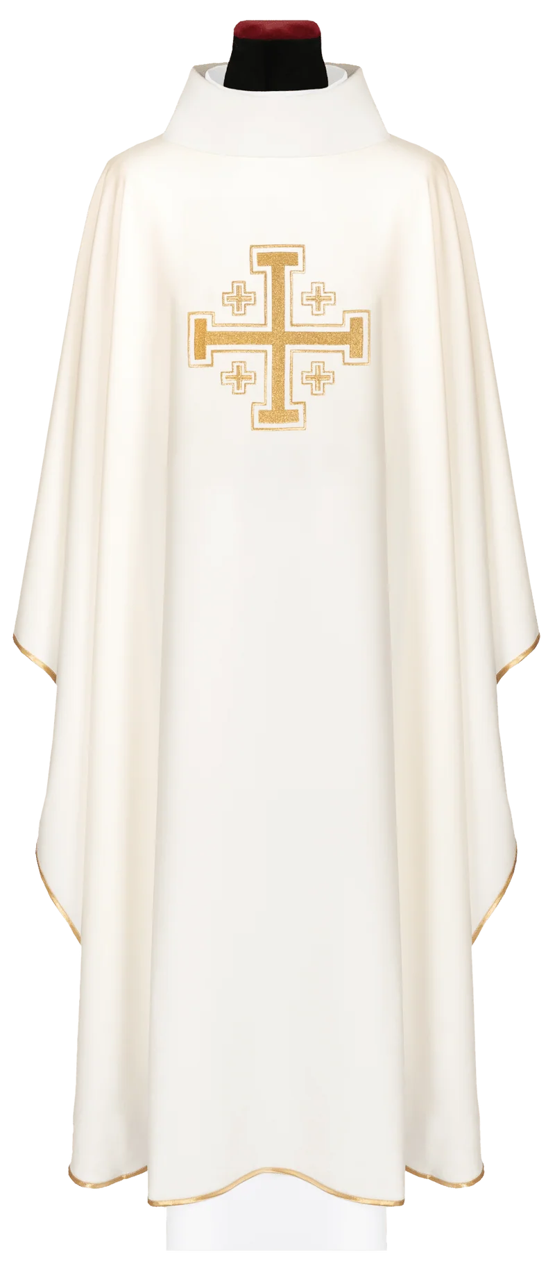 Chasuble écru brodée avec motif de croix