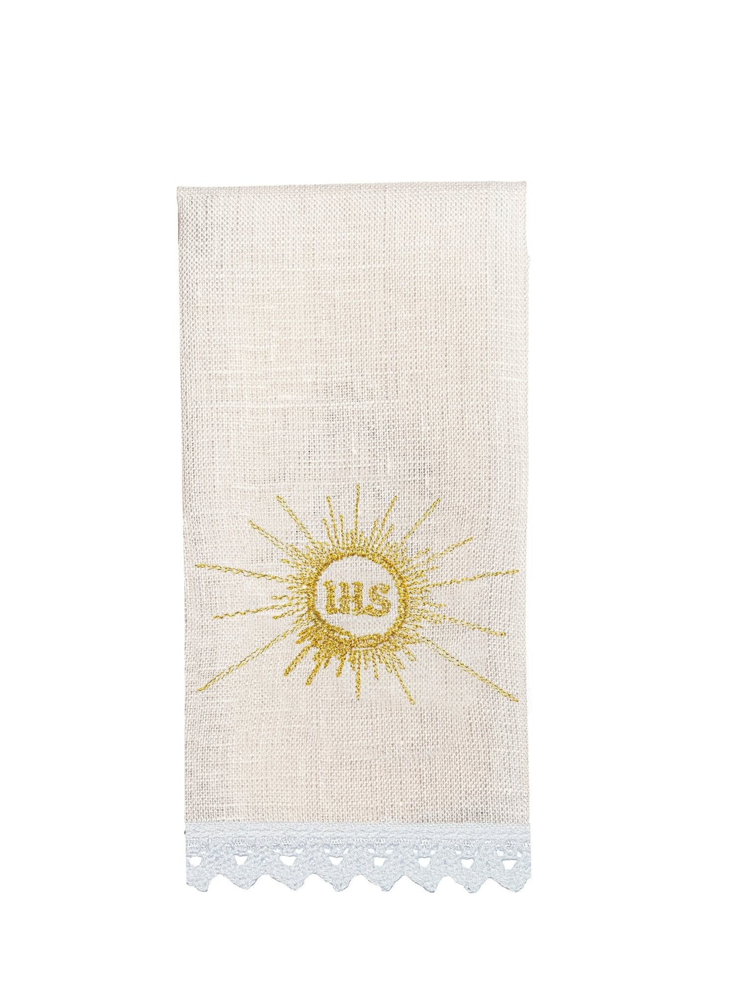 Ensemble de Linge d'autel avec un motif de calice doré HA/5002 - CHASUBLES.FR