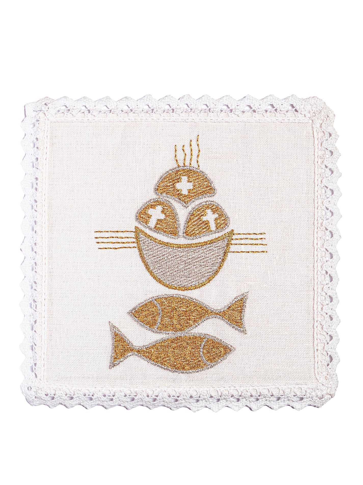 Ensemble de Linge d'autel en lin avec le motif brodé PAX KKL/018 - CHASUBLES.FR