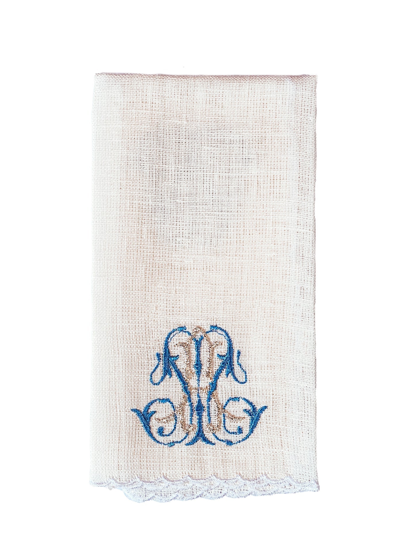 Ensemble de Linge d'autel en lin avec une broderie mariale dorée KKL/092 - CHASUBLES.FR