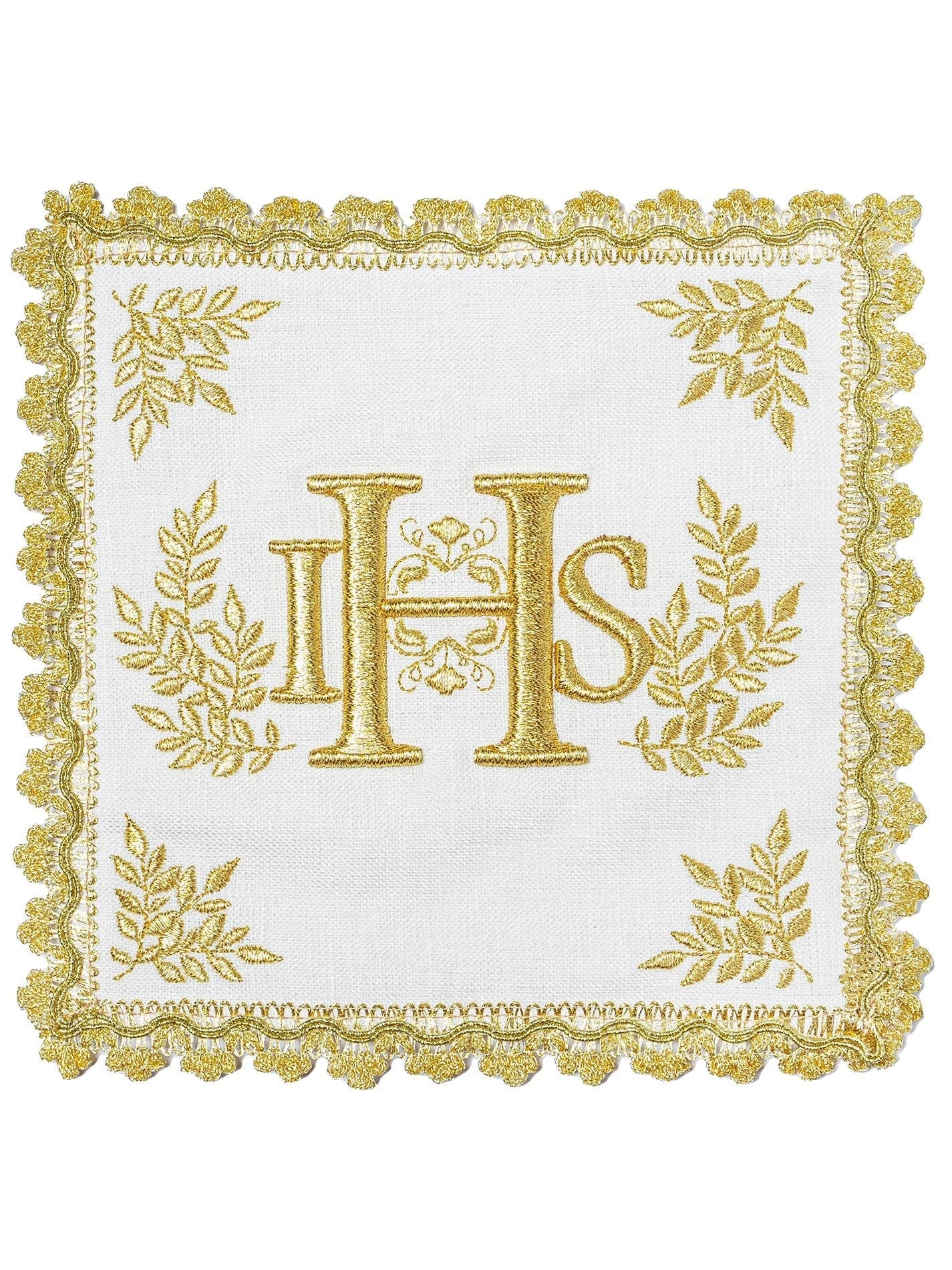 Ensemble de Linge d'autel richement décoré avec le motif IHS HA/5001 - CHASUBLES.FR