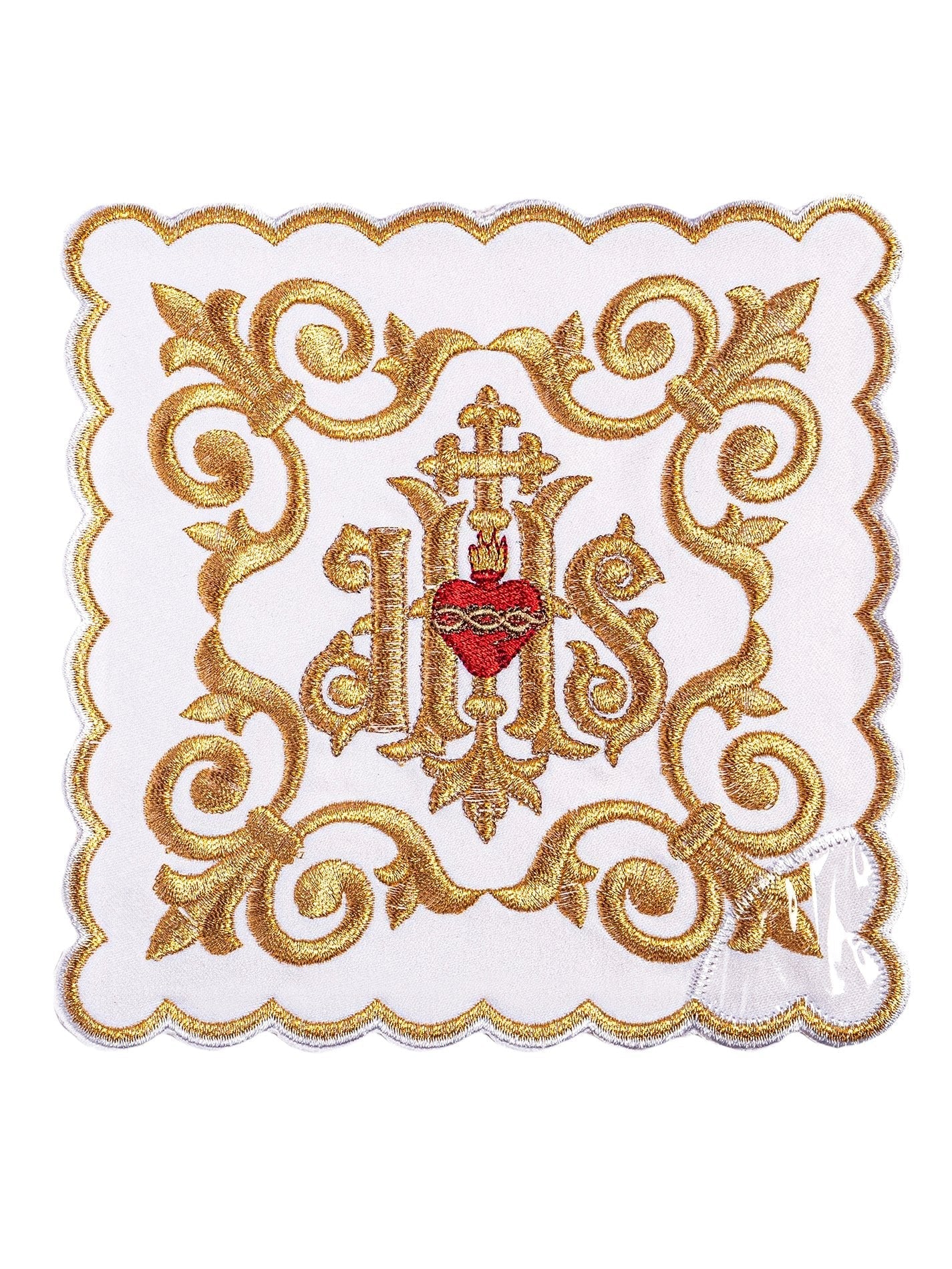 Ensemble de Linge d'autel richement décoré avec une broderie IHS KK/146 - CHASUBLES.FR
