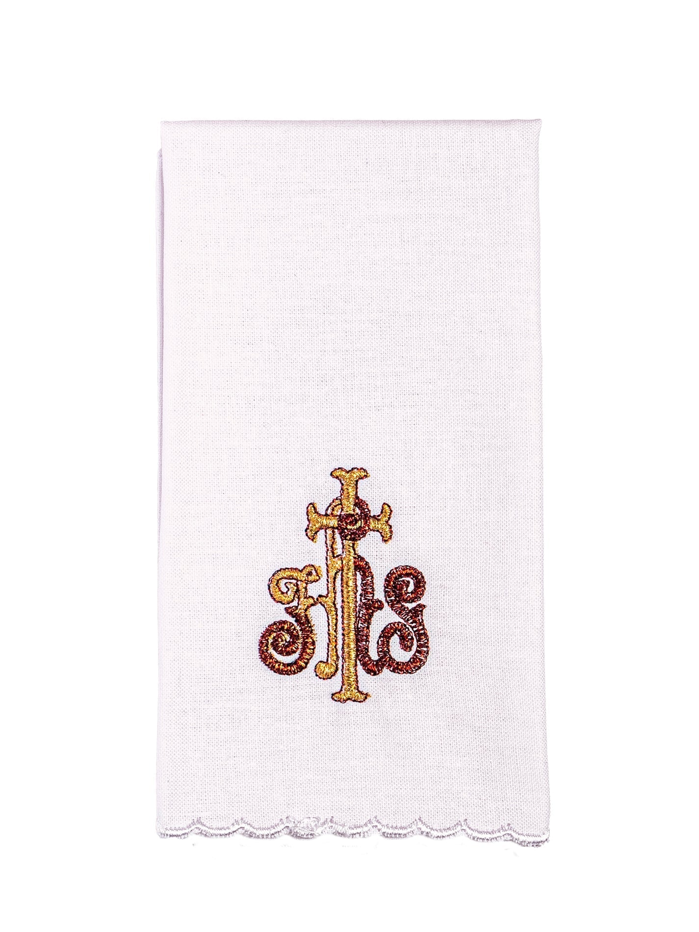 Ensemble de Linge d'autel richement décoré avec une broderie IHS et des épis KK/040 - CHASUBLES.FR
