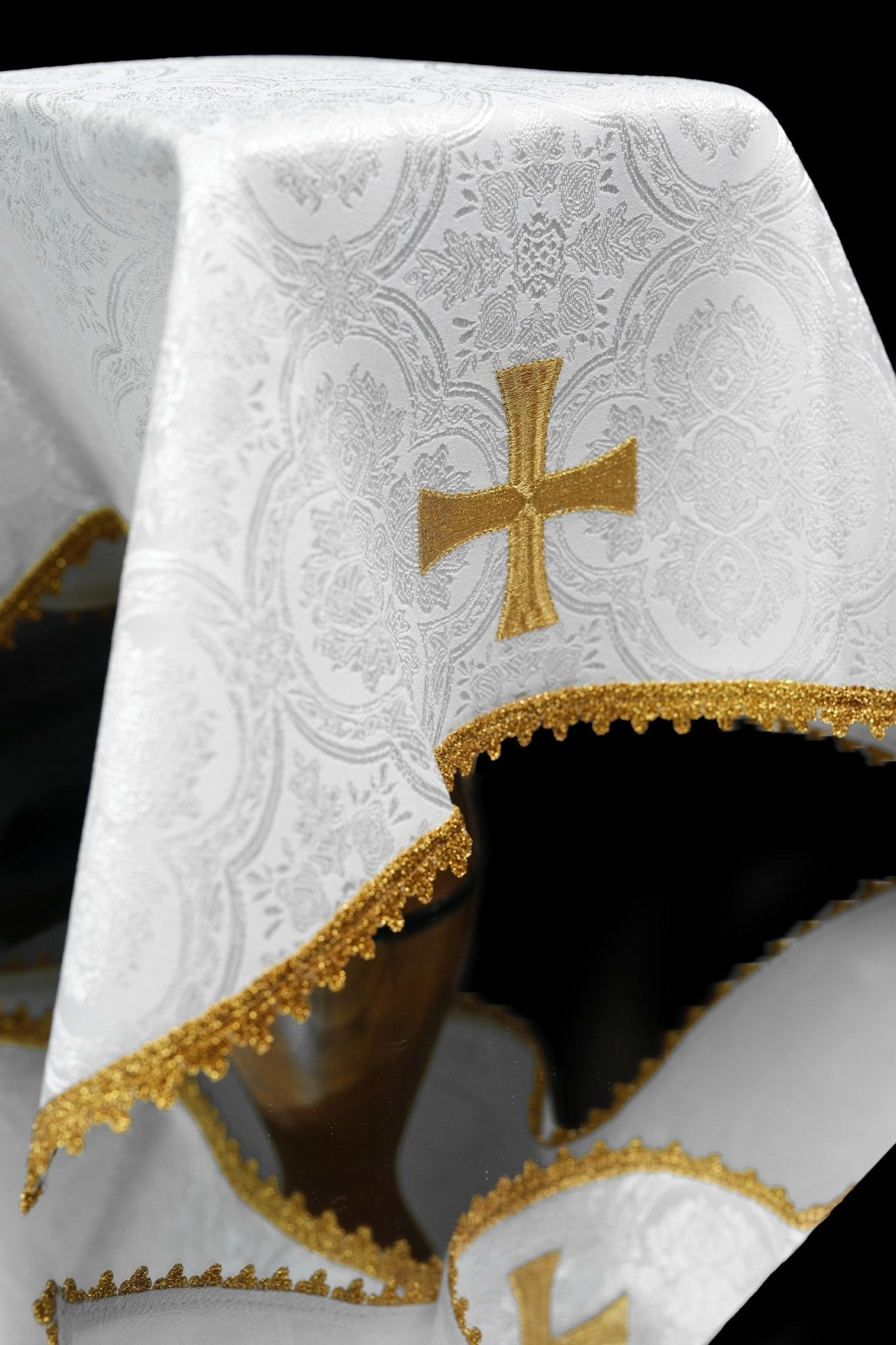 Ensemble de voiles en jacquard pour calice en quatre couleurs liturgiques KWB/002/11 50X50 (4szt) - CHASUBLES.FR