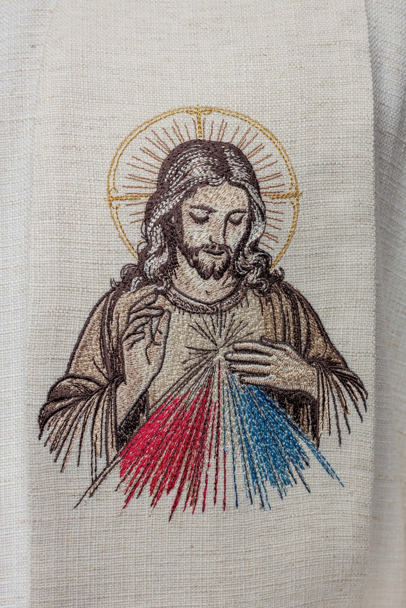 Etole brodée à l'effigie de Jésus Miséricordieux KSW2/010/05/49 - CHASUBLES.FR