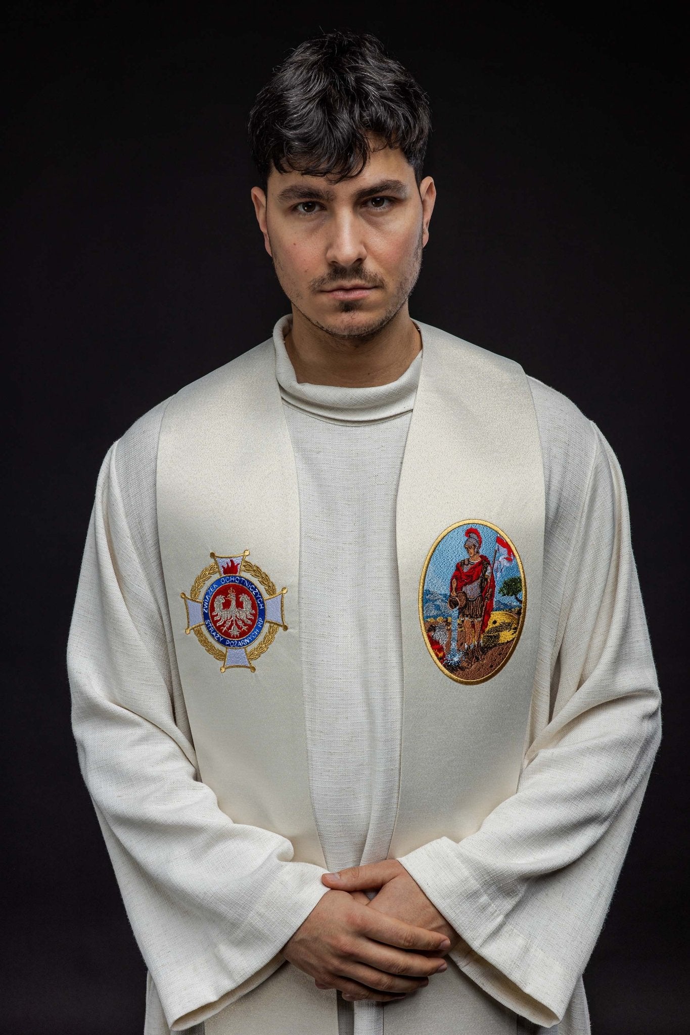 Étole brodée à l'effigie de Saint Florian KSW2/007/05/54 - CHASUBLES.FR