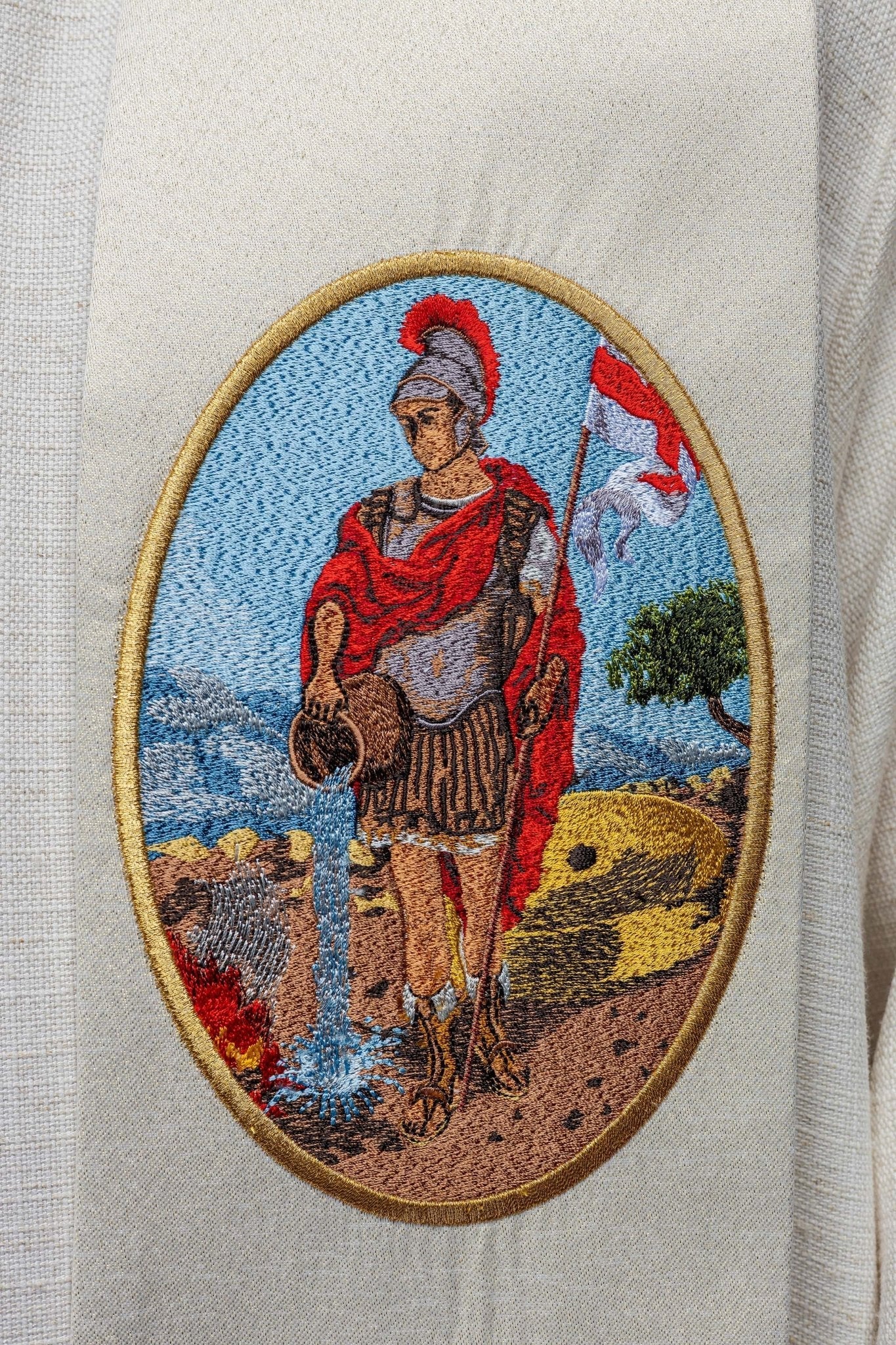 Étole brodée à l'effigie de Saint Florian KSW2/008/05/54 - CHASUBLES.FR