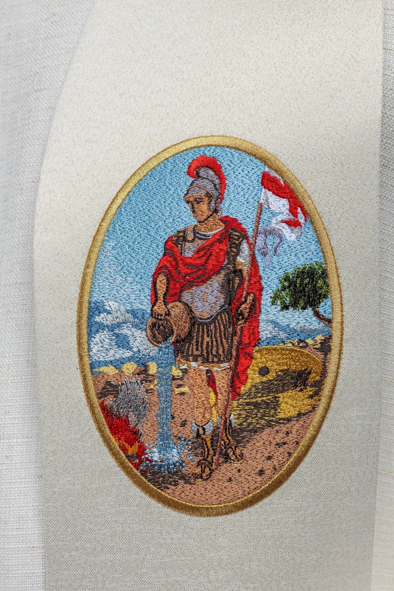 Étole brodée à l'effigie de Saint Florian KSW2/007/05/54 - CHASUBLES.FR