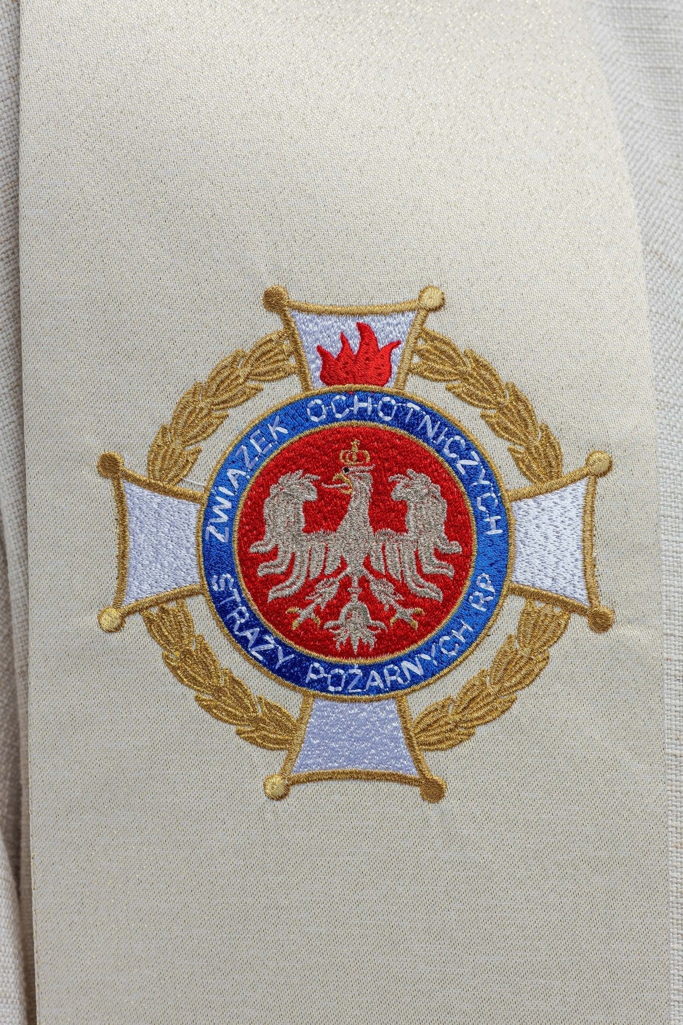 Étole brodée à l'effigie de Saint Florian KSW2/007/05/54 - CHASUBLES.FR