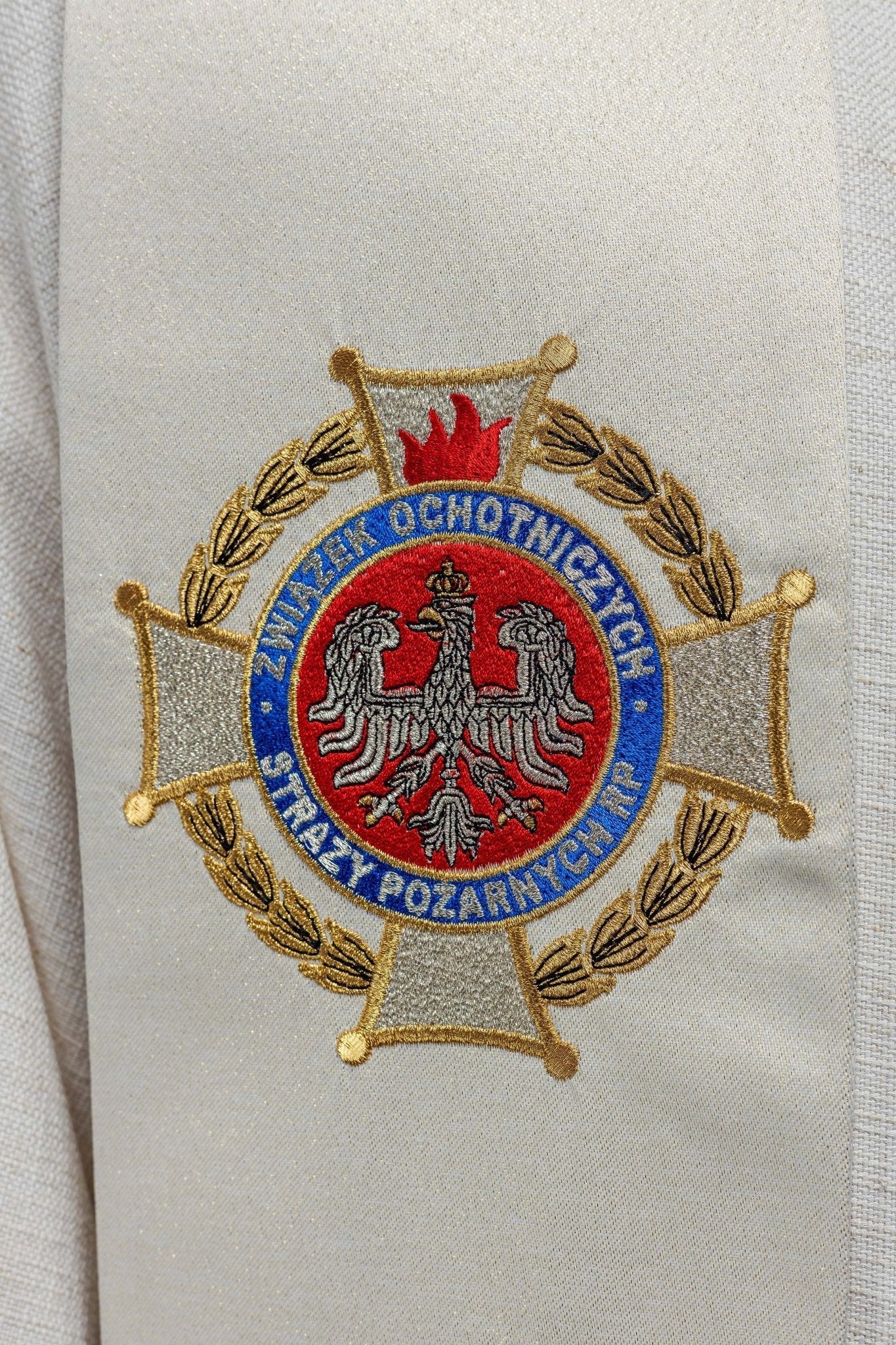 Étole brodée à l'effigie de Saint Florian KSW2/008/05/54 - CHASUBLES.FR