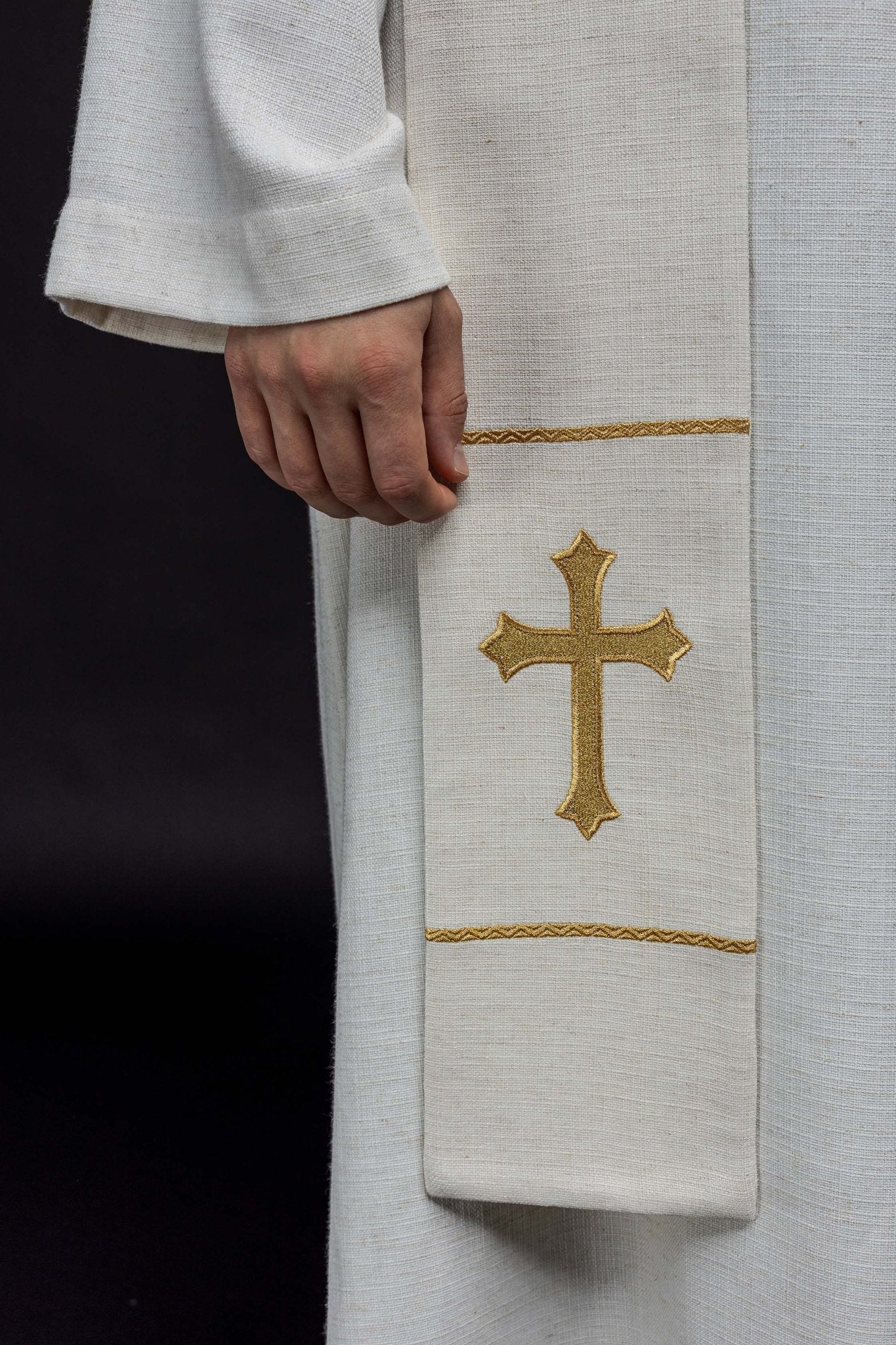 Etole brodée à l'effigie du Padre Pio KSW2/006/05/49 - CHASUBLES.FR