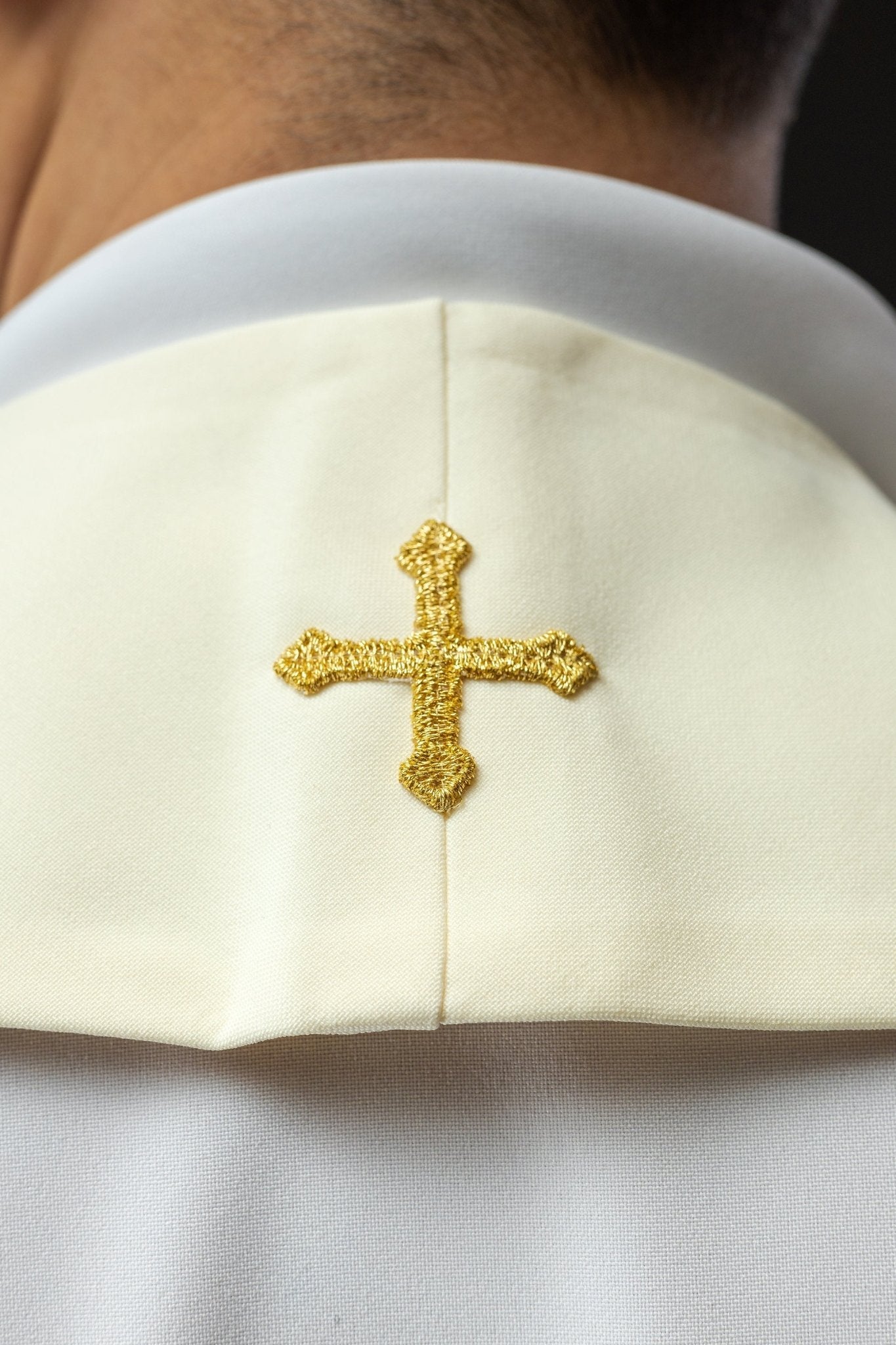 Étole brodée avec l'image de la Sainte Famille pour Noël KZS2/260/05/01 ECRU - CHASUBLES.FR