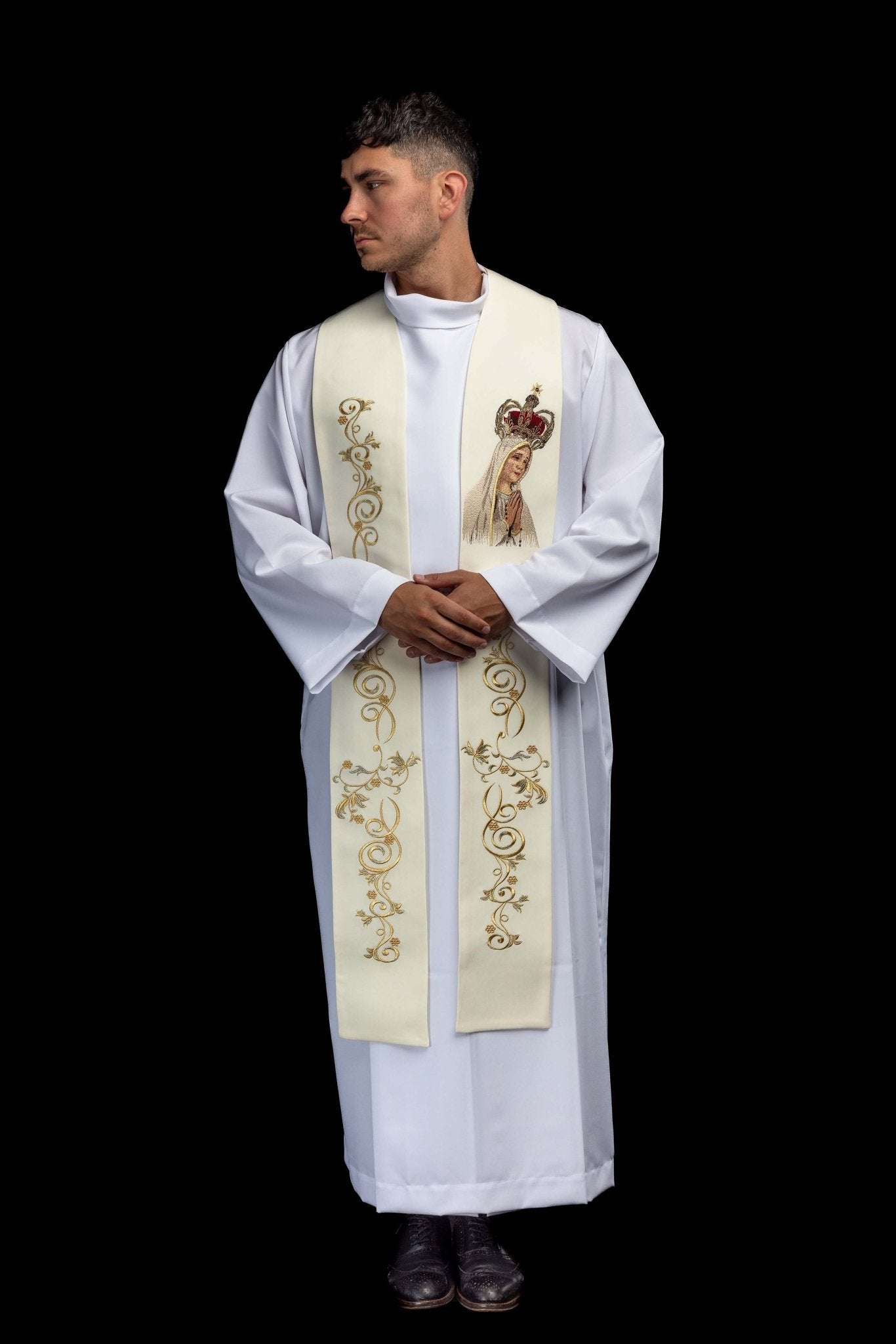 Étole brodée avec l’image de Notre-Dame de Fatima KSW2/012/05/01 - CHASUBLES.FR