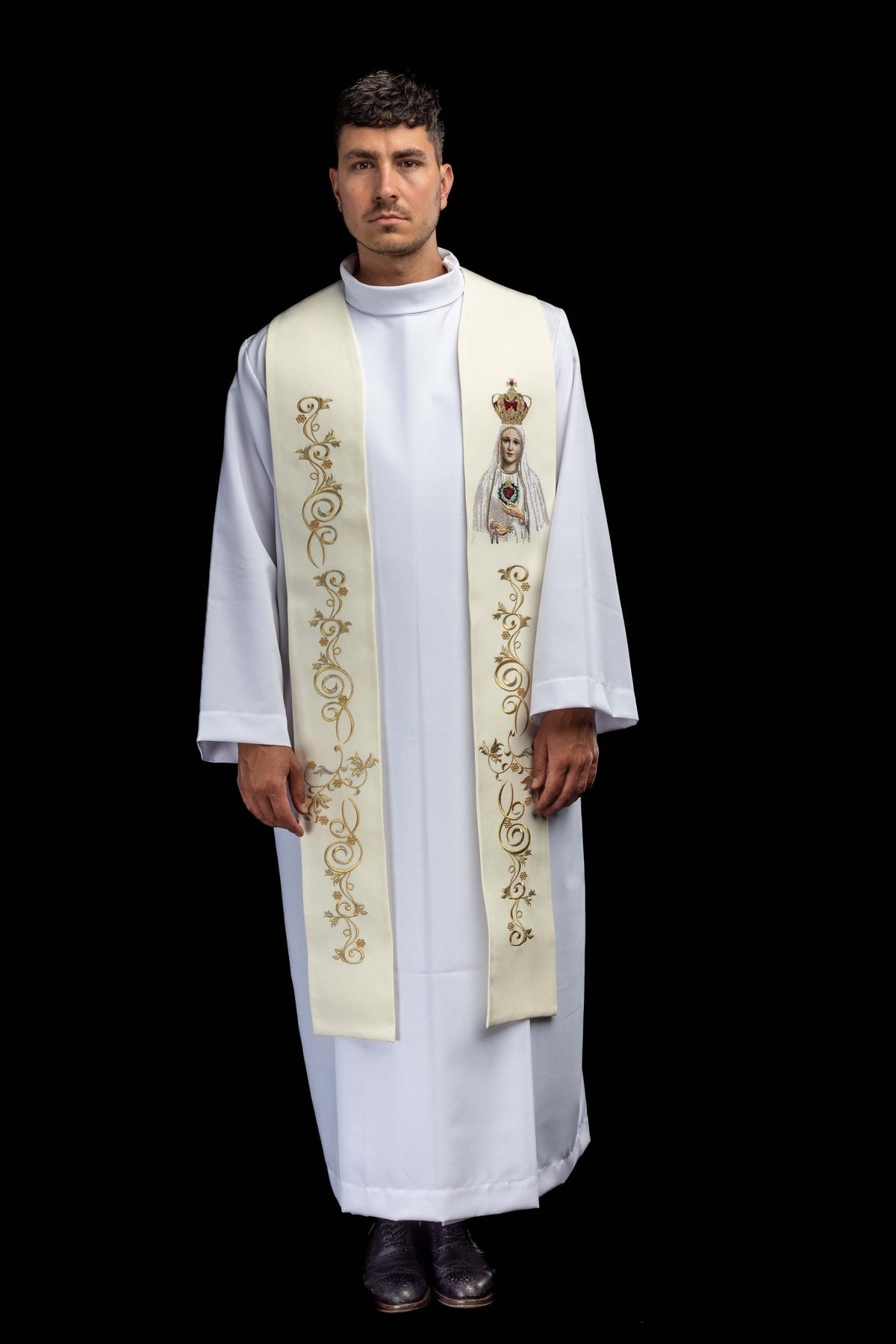 Étole brodée avec l’image de Notre-Dame de Fatima KSW2/013/05/01 - CHASUBLES.FR